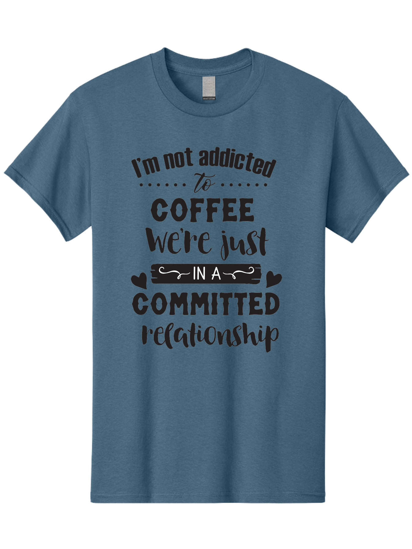 Coffee-Commitment Men'S Graphic Tee, 100% Cotton, Comfortable Casual Summer Wear, Machine Washable, Love For Coffee, Coffee Addiction, Committed Relationship, Coffee Humor, Funny Quote, Coffee Lover, Coffee Quote, Coffee Obsession, Aac599