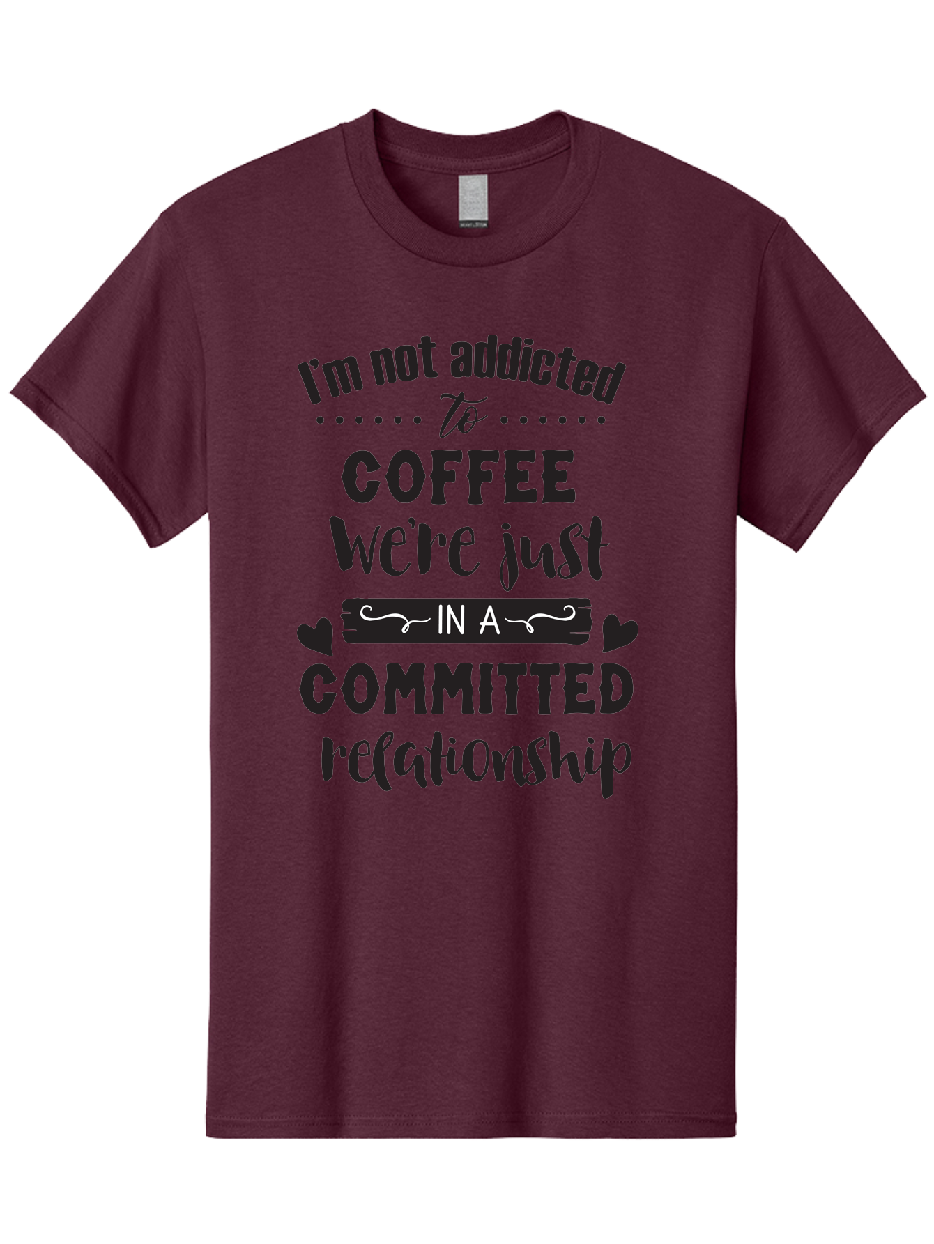 Coffee-Commitment Men'S Graphic Tee, 100% Cotton, Comfortable Casual Summer Wear, Machine Washable, Love For Coffee, Coffee Addiction, Committed Relationship, Coffee Humor, Funny Quote, Coffee Lover, Coffee Quote, Coffee Obsession, Aac599