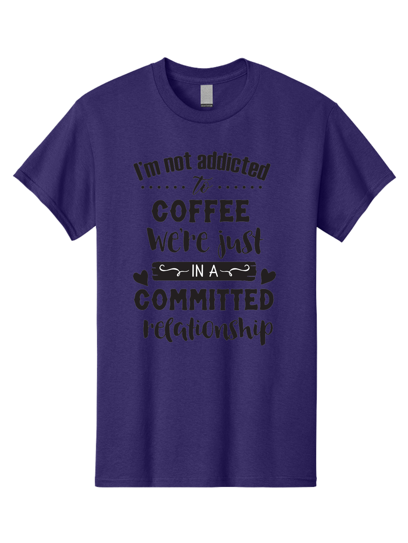 Coffee-Commitment Men'S Graphic Tee, 100% Cotton, Comfortable Casual Summer Wear, Machine Washable, Love For Coffee, Coffee Addiction, Committed Relationship, Coffee Humor, Funny Quote, Coffee Lover, Coffee Quote, Coffee Obsession, Aac599