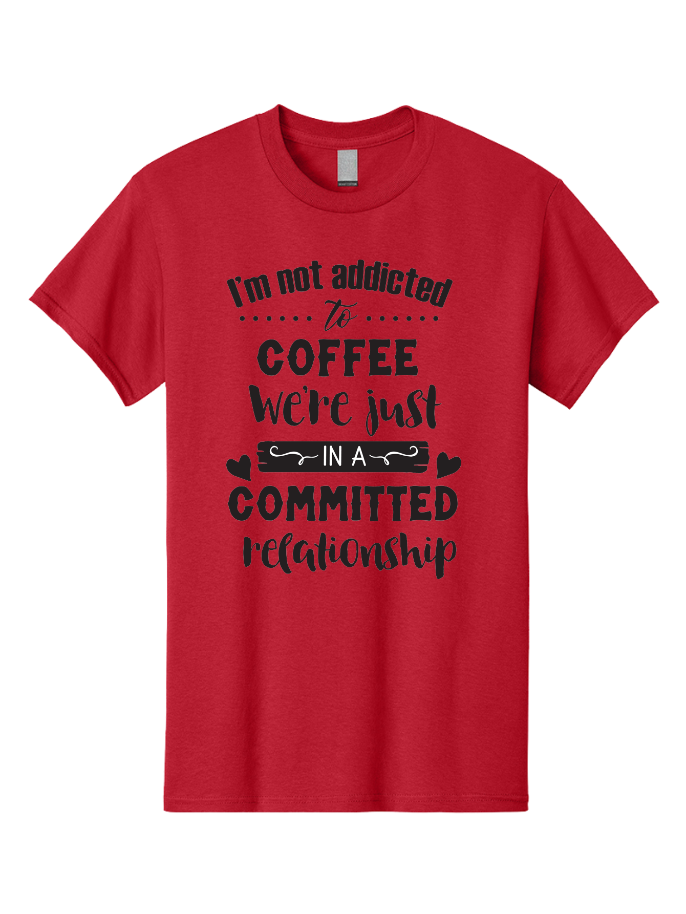Coffee-Commitment Men'S Graphic Tee, 100% Cotton, Comfortable Casual Summer Wear, Machine Washable, Love For Coffee, Coffee Addiction, Committed Relationship, Coffee Humor, Funny Quote, Coffee Lover, Coffee Quote, Coffee Obsession, Aac599