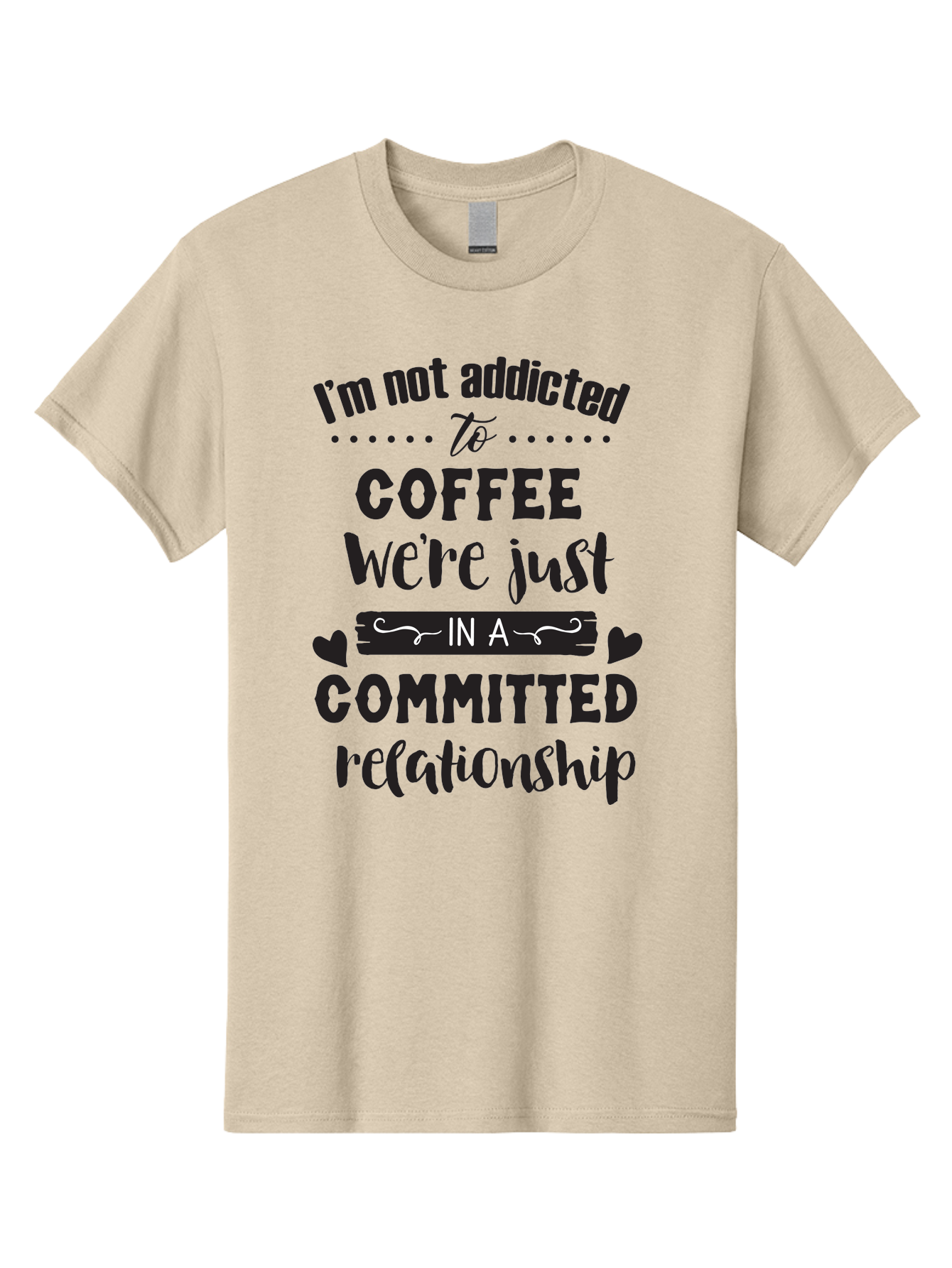 Coffee-Commitment Men'S Graphic Tee, 100% Cotton, Comfortable Casual Summer Wear, Machine Washable, Love For Coffee, Coffee Addiction, Committed Relationship, Coffee Humor, Funny Quote, Coffee Lover, Coffee Quote, Coffee Obsession, Aac599