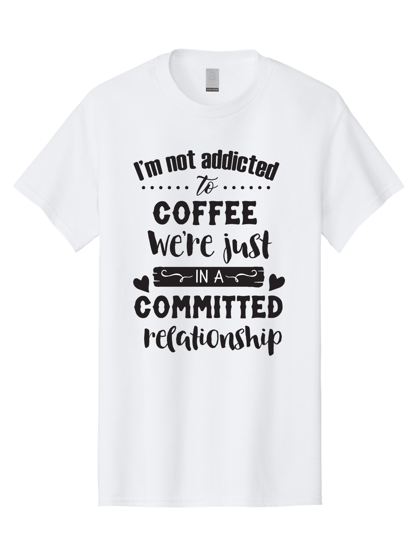 Coffee-Commitment Men'S Graphic Tee, 100% Cotton, Comfortable Casual Summer Wear, Machine Washable, Love For Coffee, Coffee Addiction, Committed Relationship, Coffee Humor, Funny Quote, Coffee Lover, Coffee Quote, Coffee Obsession, Aac599