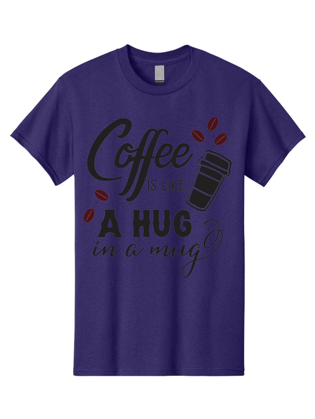 Coffee-Is-Like-A-Hug-In-A-Mug Men'S Graphic Tee, 100% Cotton, Comfortable Casual Summer Wear, Machine Washable, Coffee Quote, Coffee Love, Coffee Lover, Coffee In A Mug, Coffee Is Life, Coffee Is Like A Hug Aac602