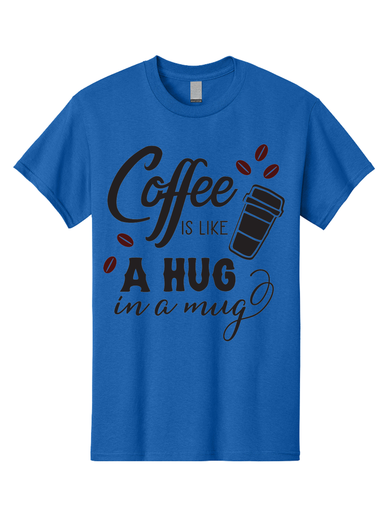 Coffee-Is-Like-A-Hug-In-A-Mug Men'S Graphic Tee, 100% Cotton, Comfortable Casual Summer Wear, Machine Washable, Coffee Quote, Coffee Love, Coffee Lover, Coffee In A Mug, Coffee Is Life, Coffee Is Like A Hug Aac602