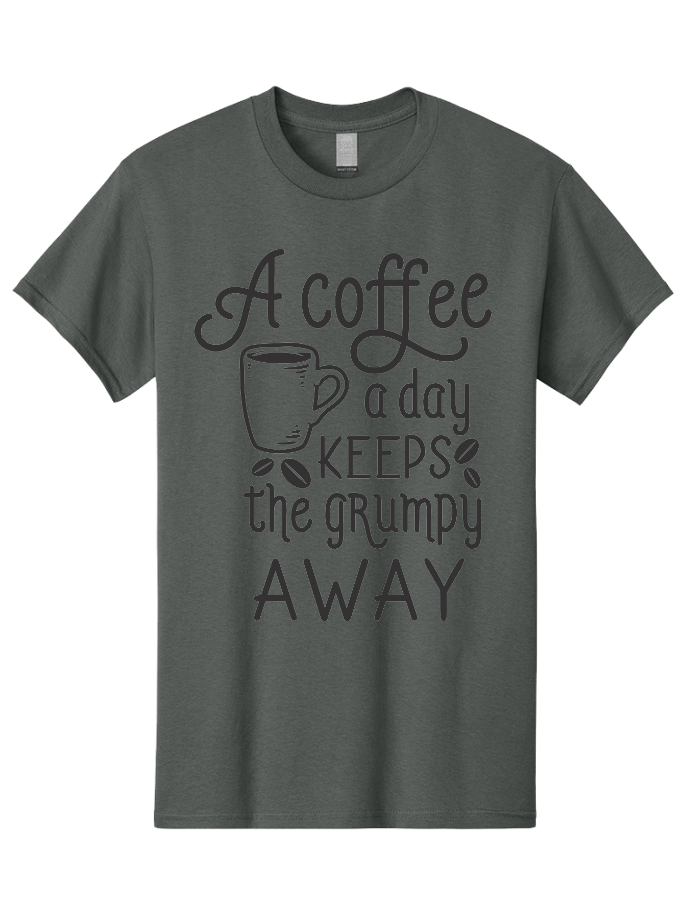 Coffee-Keeps-Grumpy-Away Men'S Graphic Tee, 100% Cotton, Comfortable Casual Summer Wear, Machine Washable, Coffee Quote, Coffee Lover, Coffee Humor, Daily Coffee, Grumpy Relief, Coffee Benefits, Morning Motivation Aac603
