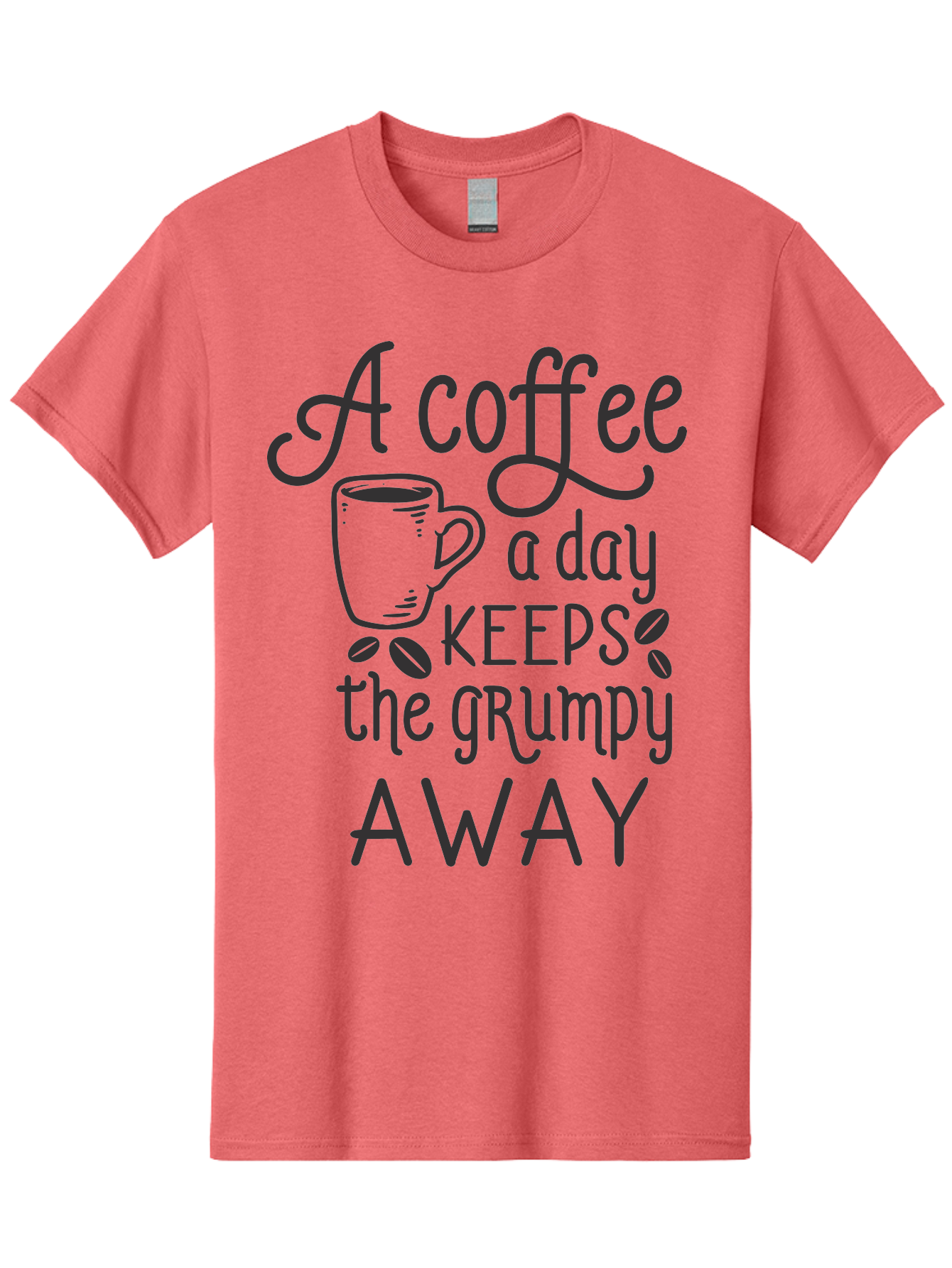 Coffee-Keeps-Grumpy-Away Men'S Graphic Tee, 100% Cotton, Comfortable Casual Summer Wear, Machine Washable, Coffee Quote, Coffee Lover, Coffee Humor, Daily Coffee, Grumpy Relief, Coffee Benefits, Morning Motivation Aac603