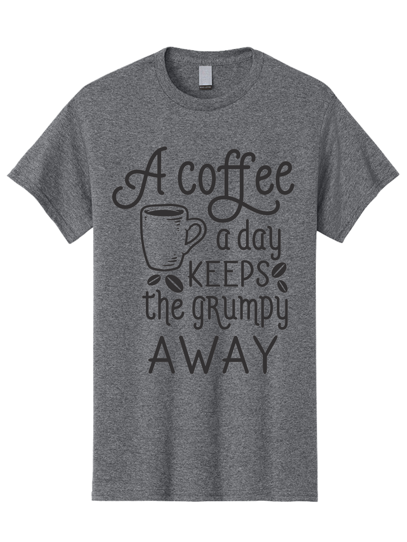 Coffee-Keeps-Grumpy-Away Men'S Graphic Tee, 100% Cotton, Comfortable Casual Summer Wear, Machine Washable, Coffee Quote, Coffee Lover, Coffee Humor, Daily Coffee, Grumpy Relief, Coffee Benefits, Morning Motivation Aac603