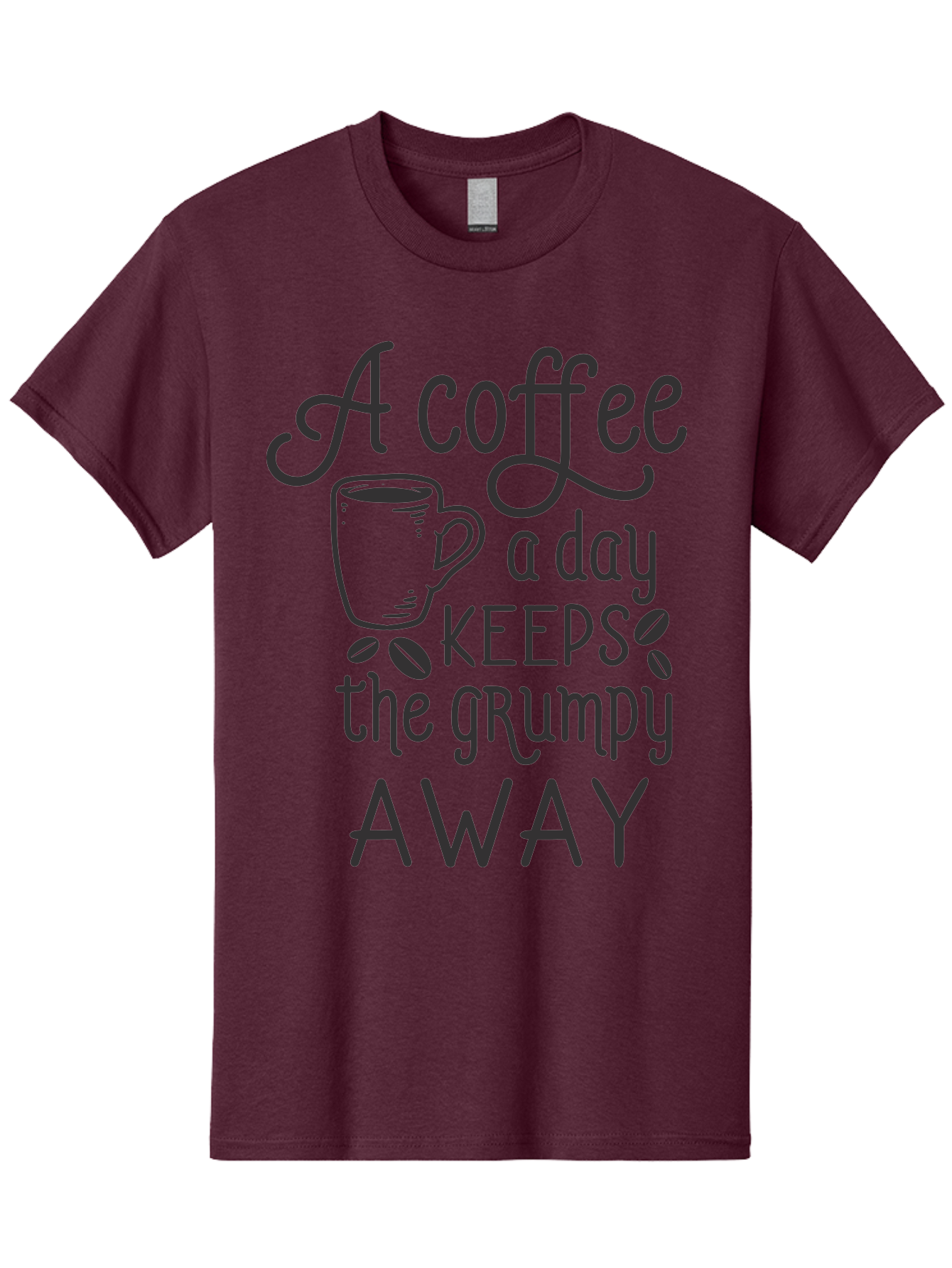 Coffee-Keeps-Grumpy-Away Men'S Graphic Tee, 100% Cotton, Comfortable Casual Summer Wear, Machine Washable, Coffee Quote, Coffee Lover, Coffee Humor, Daily Coffee, Grumpy Relief, Coffee Benefits, Morning Motivation Aac603