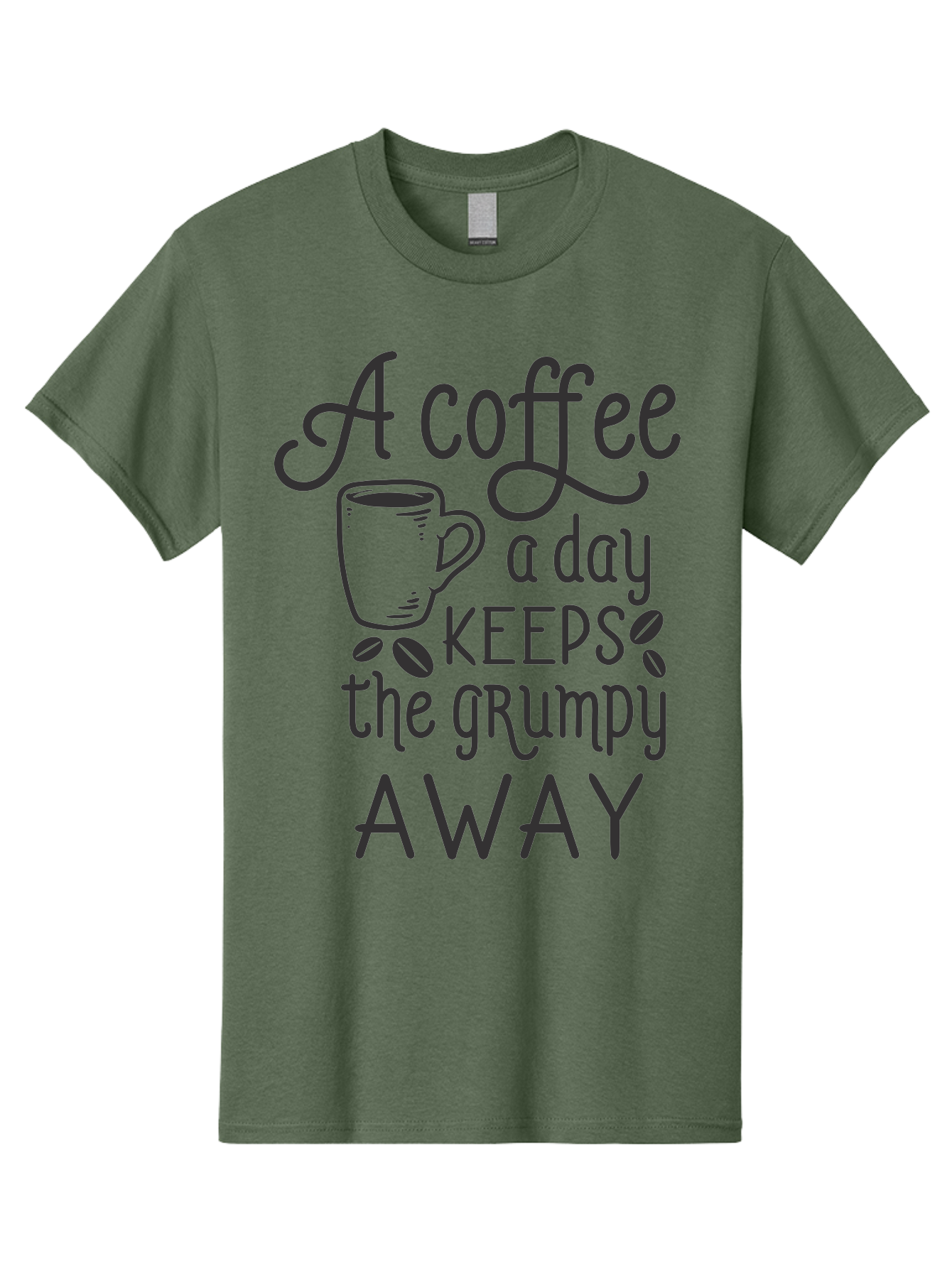 Coffee-Keeps-Grumpy-Away Men'S Graphic Tee, 100% Cotton, Comfortable Casual Summer Wear, Machine Washable, Coffee Quote, Coffee Lover, Coffee Humor, Daily Coffee, Grumpy Relief, Coffee Benefits, Morning Motivation Aac603