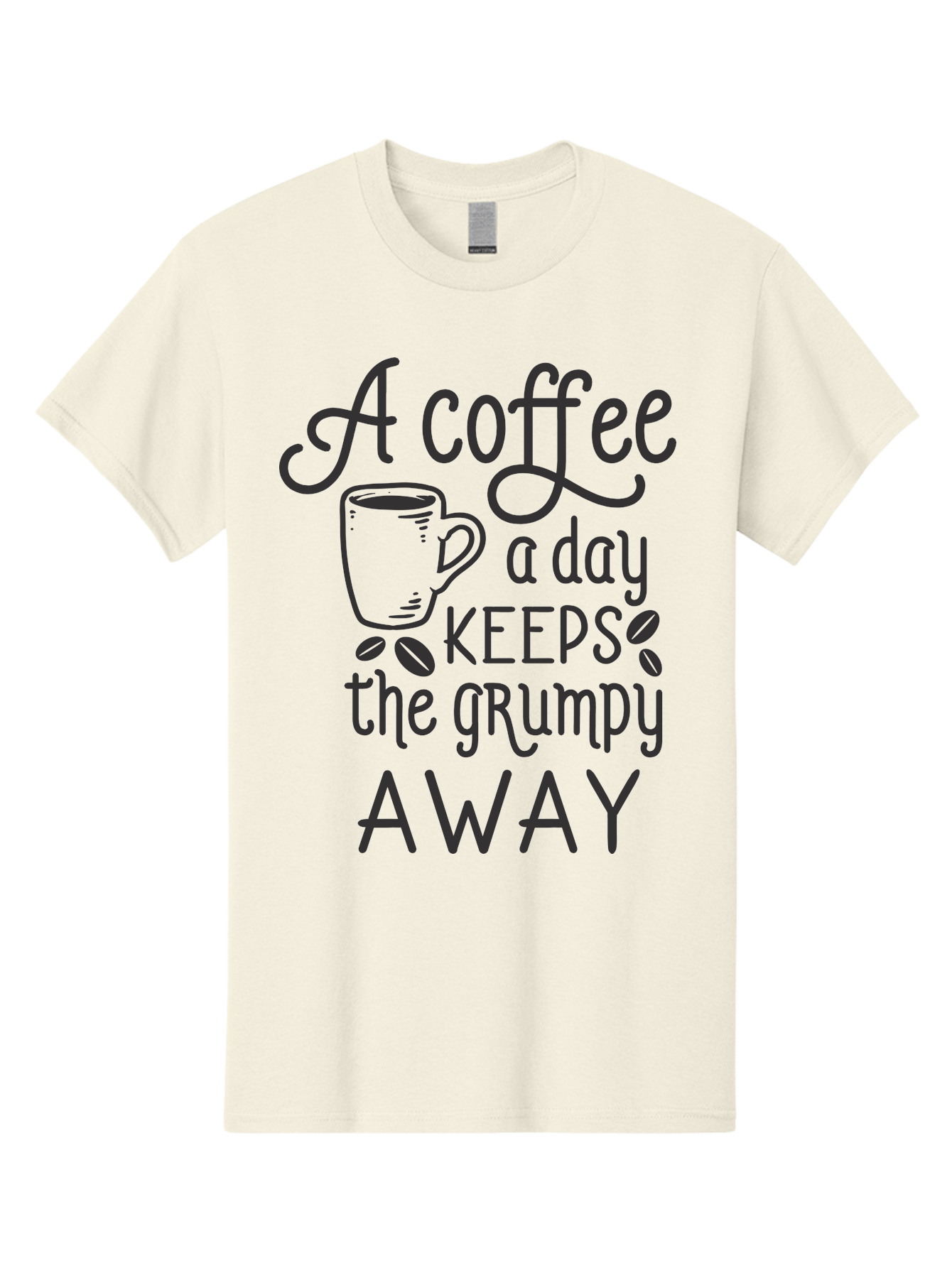 Coffee-Keeps-Grumpy-Away Men'S Graphic Tee, 100% Cotton, Comfortable Casual Summer Wear, Machine Washable, Coffee Quote, Coffee Lover, Coffee Humor, Daily Coffee, Grumpy Relief, Coffee Benefits, Morning Motivation Aac603