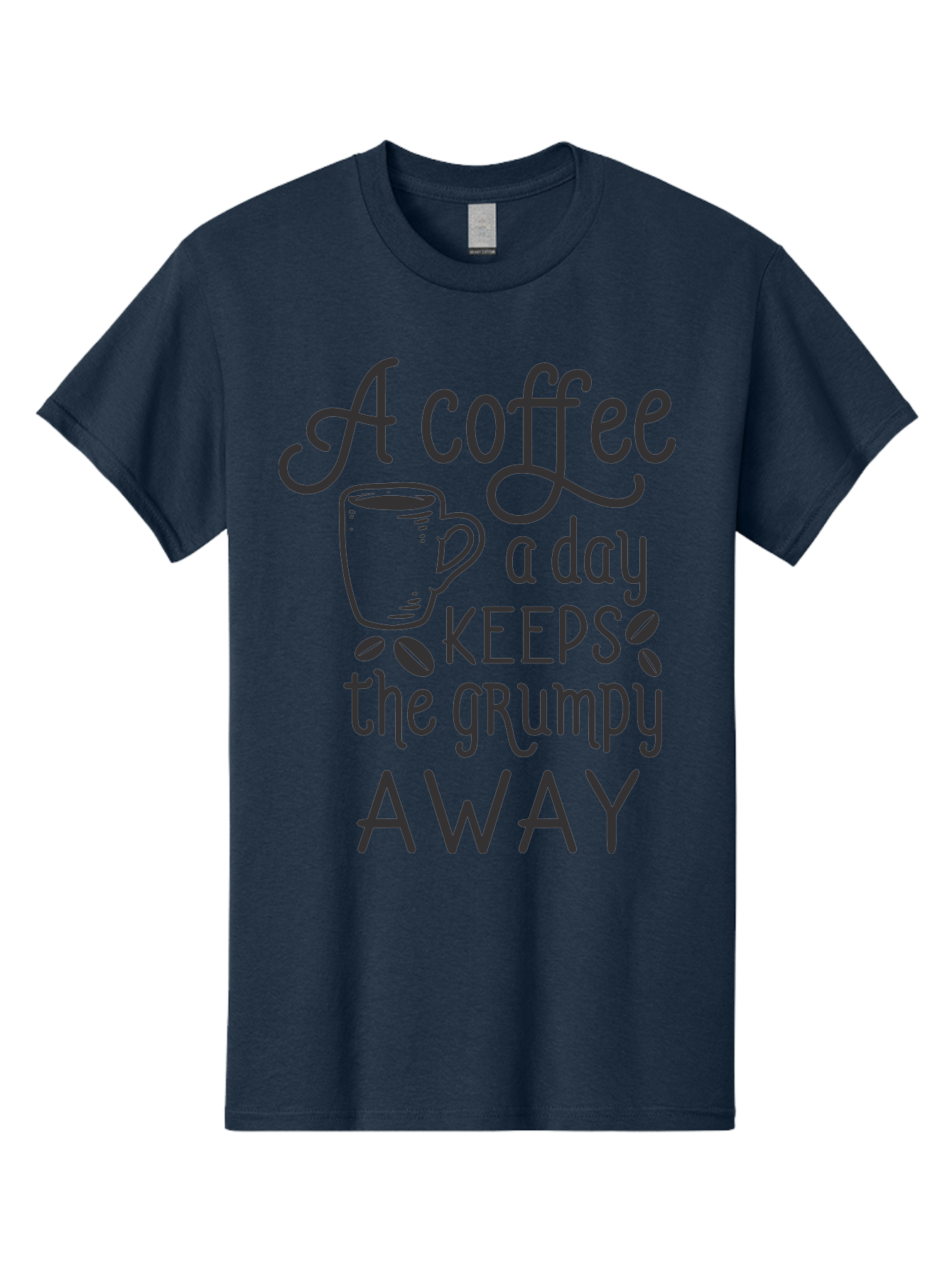 Coffee-Keeps-Grumpy-Away Men'S Graphic Tee, 100% Cotton, Comfortable Casual Summer Wear, Machine Washable, Coffee Quote, Coffee Lover, Coffee Humor, Daily Coffee, Grumpy Relief, Coffee Benefits, Morning Motivation Aac603