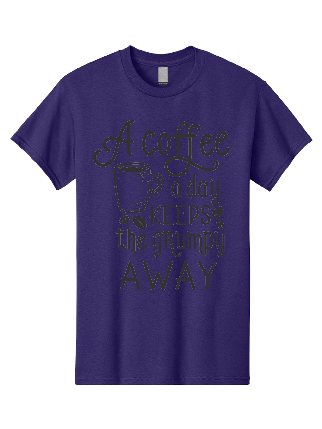 Coffee-Keeps-Grumpy-Away Men'S Graphic Tee, 100% Cotton, Comfortable Casual Summer Wear, Machine Washable, Coffee Quote, Coffee Lover, Coffee Humor, Daily Coffee, Grumpy Relief, Coffee Benefits, Morning Motivation Aac603