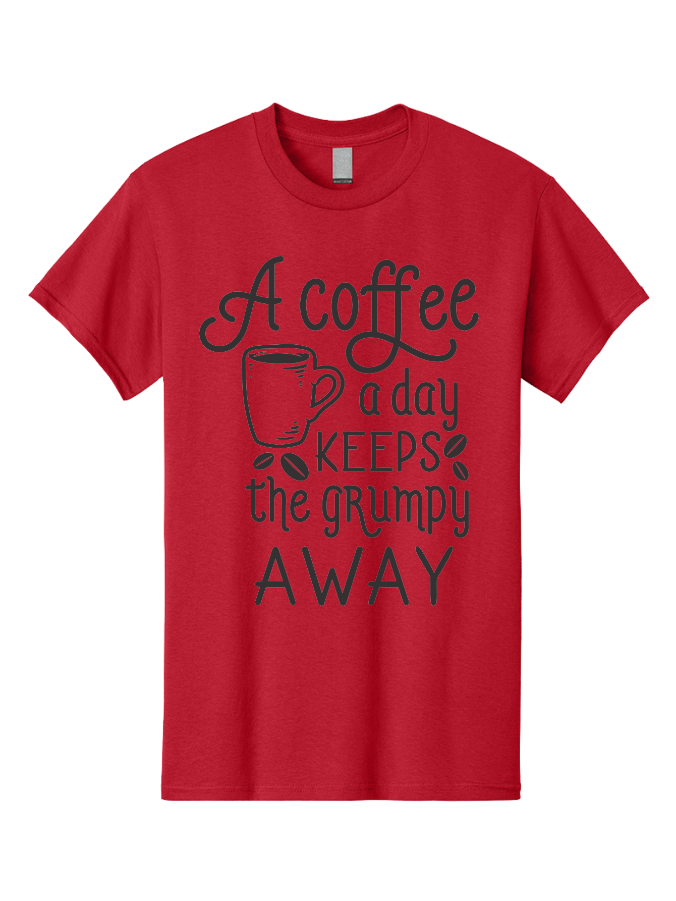 Coffee-Keeps-Grumpy-Away Men'S Graphic Tee, 100% Cotton, Comfortable Casual Summer Wear, Machine Washable, Coffee Quote, Coffee Lover, Coffee Humor, Daily Coffee, Grumpy Relief, Coffee Benefits, Morning Motivation Aac603