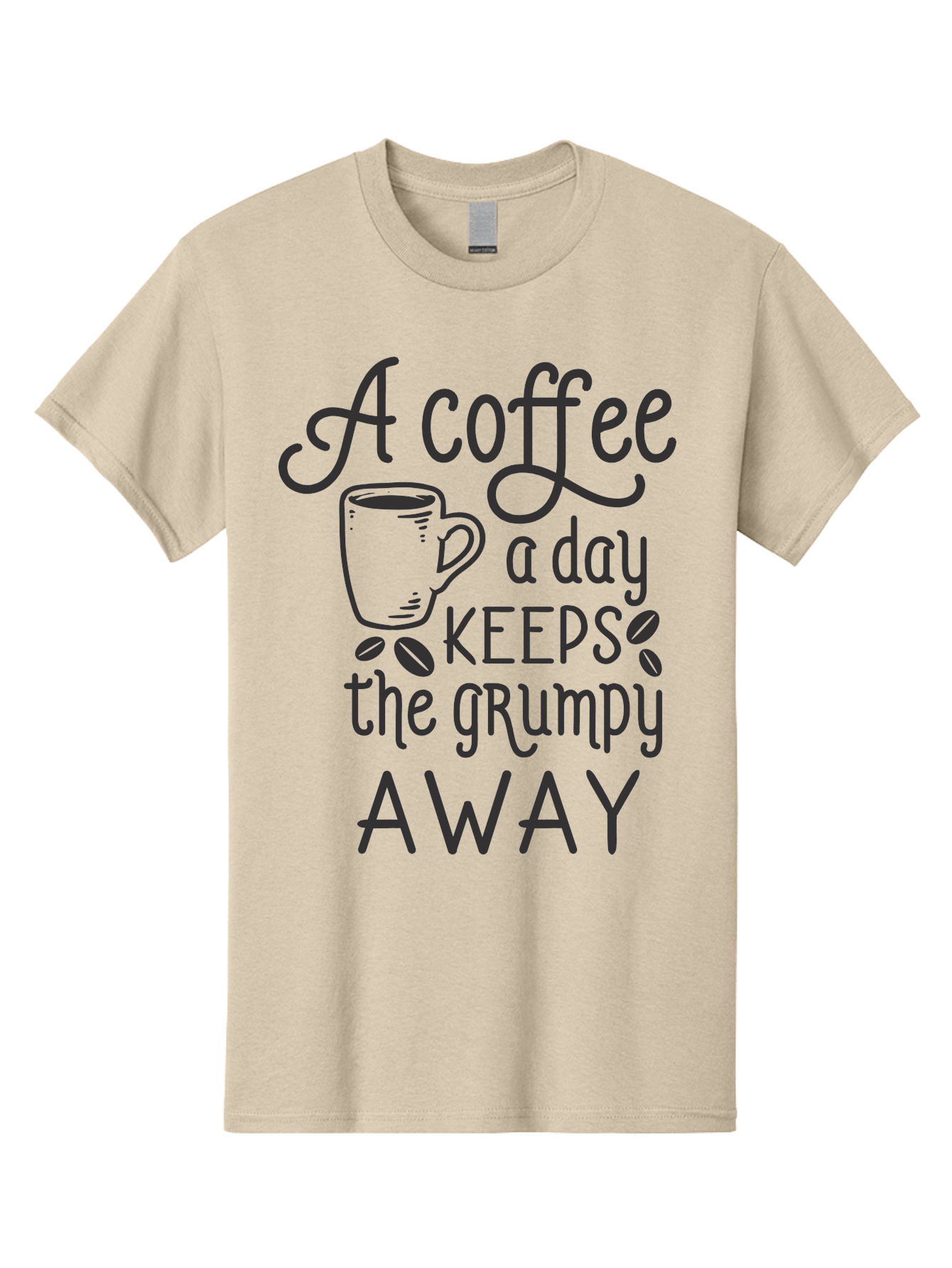 Coffee-Keeps-Grumpy-Away Men'S Graphic Tee, 100% Cotton, Comfortable Casual Summer Wear, Machine Washable, Coffee Quote, Coffee Lover, Coffee Humor, Daily Coffee, Grumpy Relief, Coffee Benefits, Morning Motivation Aac603
