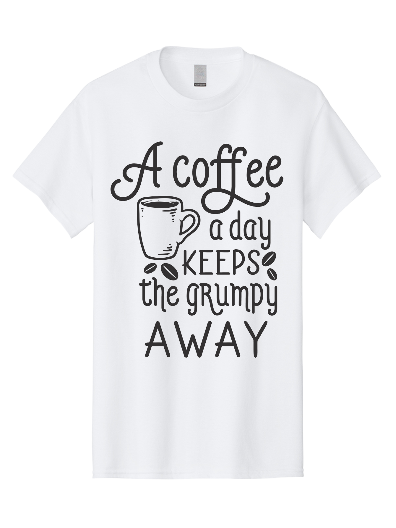 Coffee-Keeps-Grumpy-Away Men'S Graphic Tee, 100% Cotton, Comfortable Casual Summer Wear, Machine Washable, Coffee Quote, Coffee Lover, Coffee Humor, Daily Coffee, Grumpy Relief, Coffee Benefits, Morning Motivation Aac603