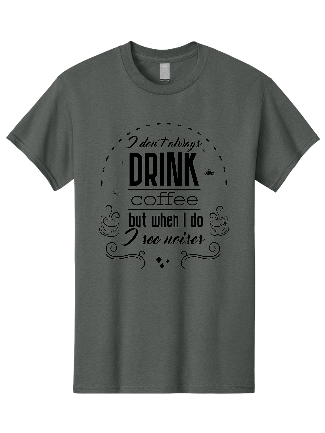 Coffee-Quote Men'S Graphic Tee, 100% Cotton, Comfortable Casual Summer Wear, Machine Washable, Funny Coffee Quote, Coffee Humor, Drink Coffee, Coffee Lover, Coffee Addict, Coffee Quotes, Humorous Sayings, Witty Phrases Aac604