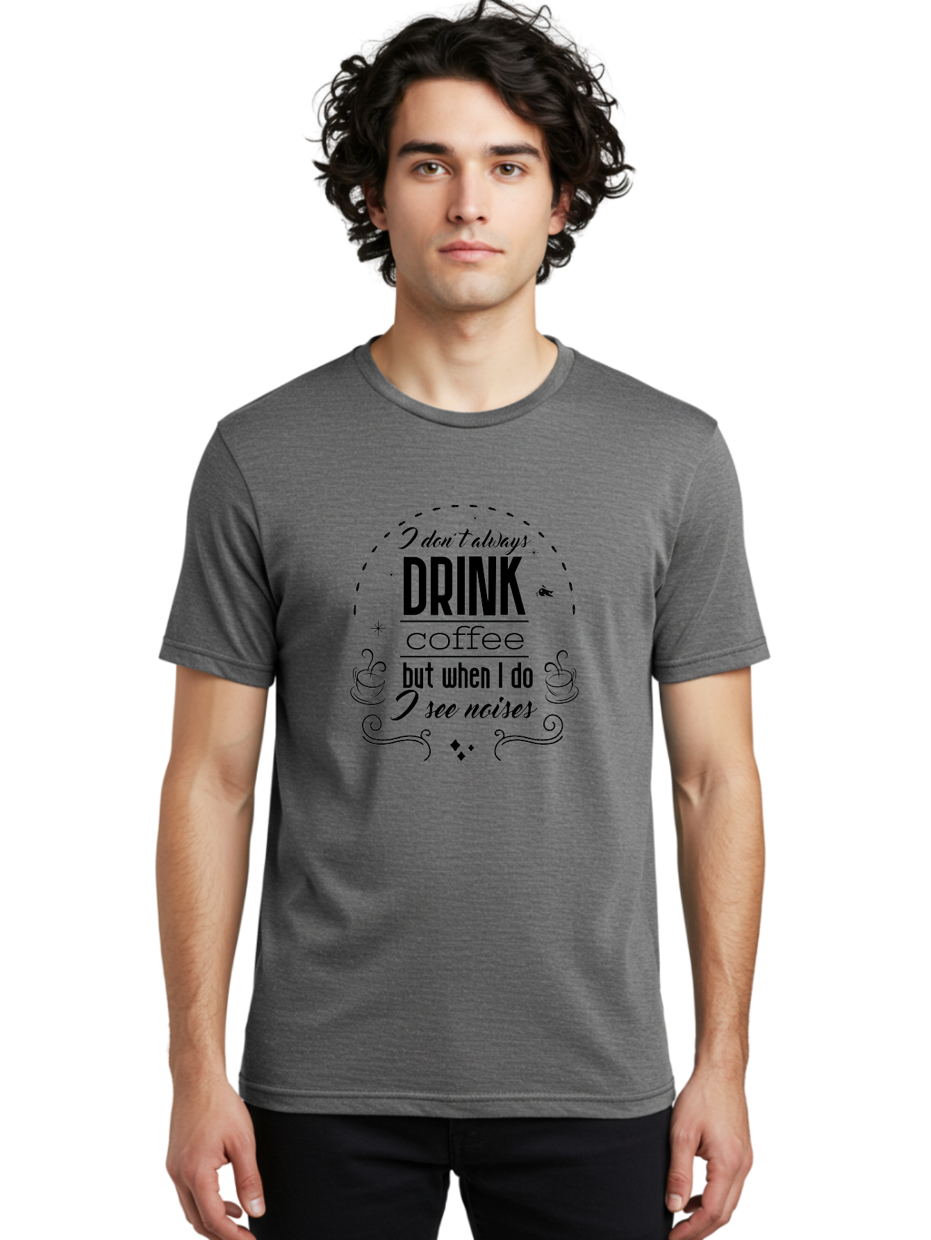 Coffee-Quote Men'S Graphic Tee, 100% Cotton, Comfortable Casual Summer Wear, Machine Washable, Funny Coffee Quote, Coffee Humor, Drink Coffee, Coffee Lover, Coffee Addict, Coffee Quotes, Humorous Sayings, Witty Phrases Aac604
