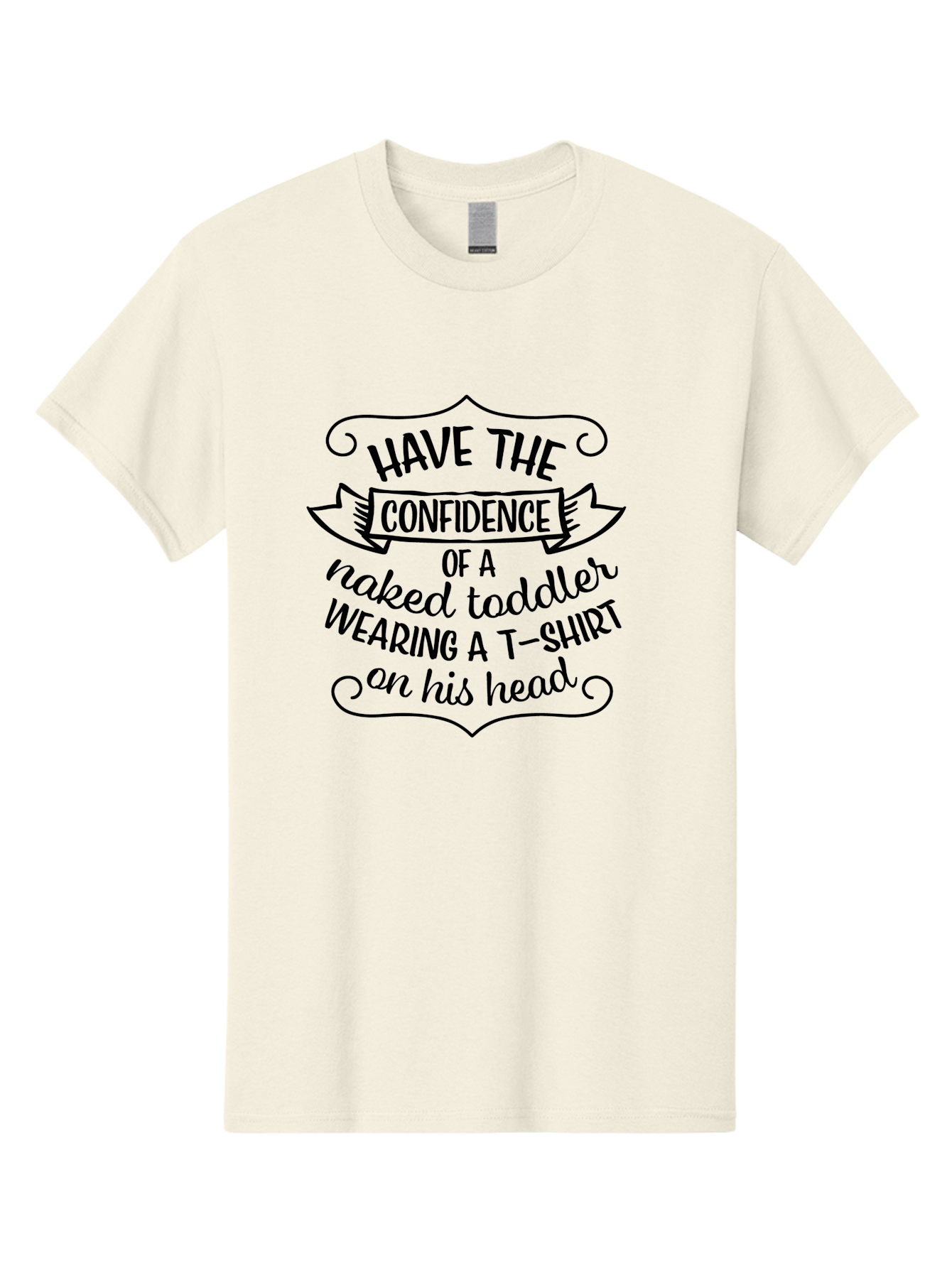 Confidence-Of-A-Naked-Toddler Men'S Graphic Tee, 100% Cotton, Comfortable Casual Summer Wear, Machine Washable, Funny Quote, Confidence Booster, Humorous Saying, Inspirational Phrase, Motivational Words, Quirky Design, Playful Typography, Aac607