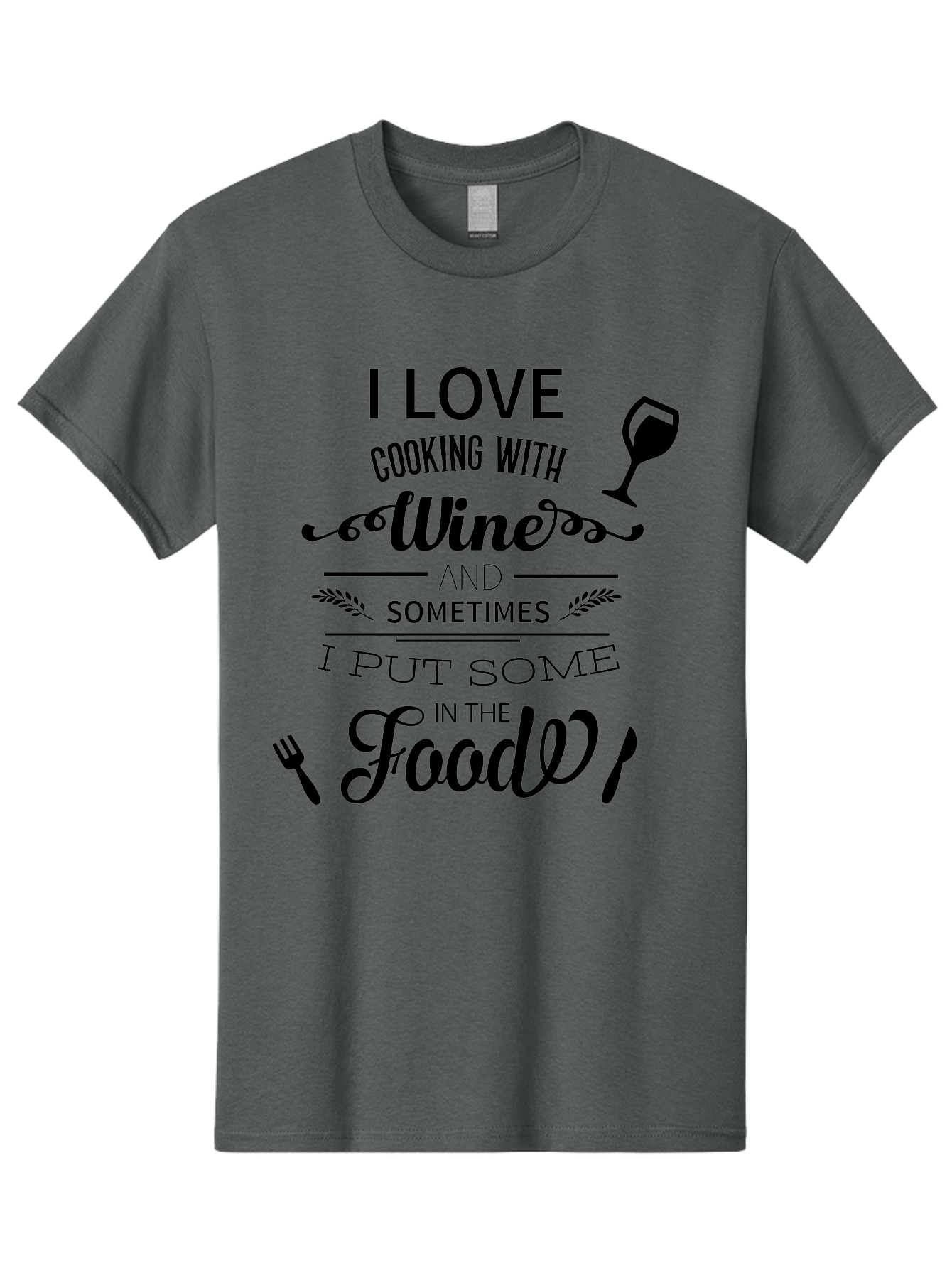 Cooking-With-Wine Men'S Graphic Tee, 100% Cotton, Comfortable Casual Summer Wear, Machine Washable, Cooking With Wine, Wine Quote, Funny Kitchen Humor, Wine Lover Gift, Culinary Arts, Kitchen Decor Inspiration, Chef'S Wit Aac608
