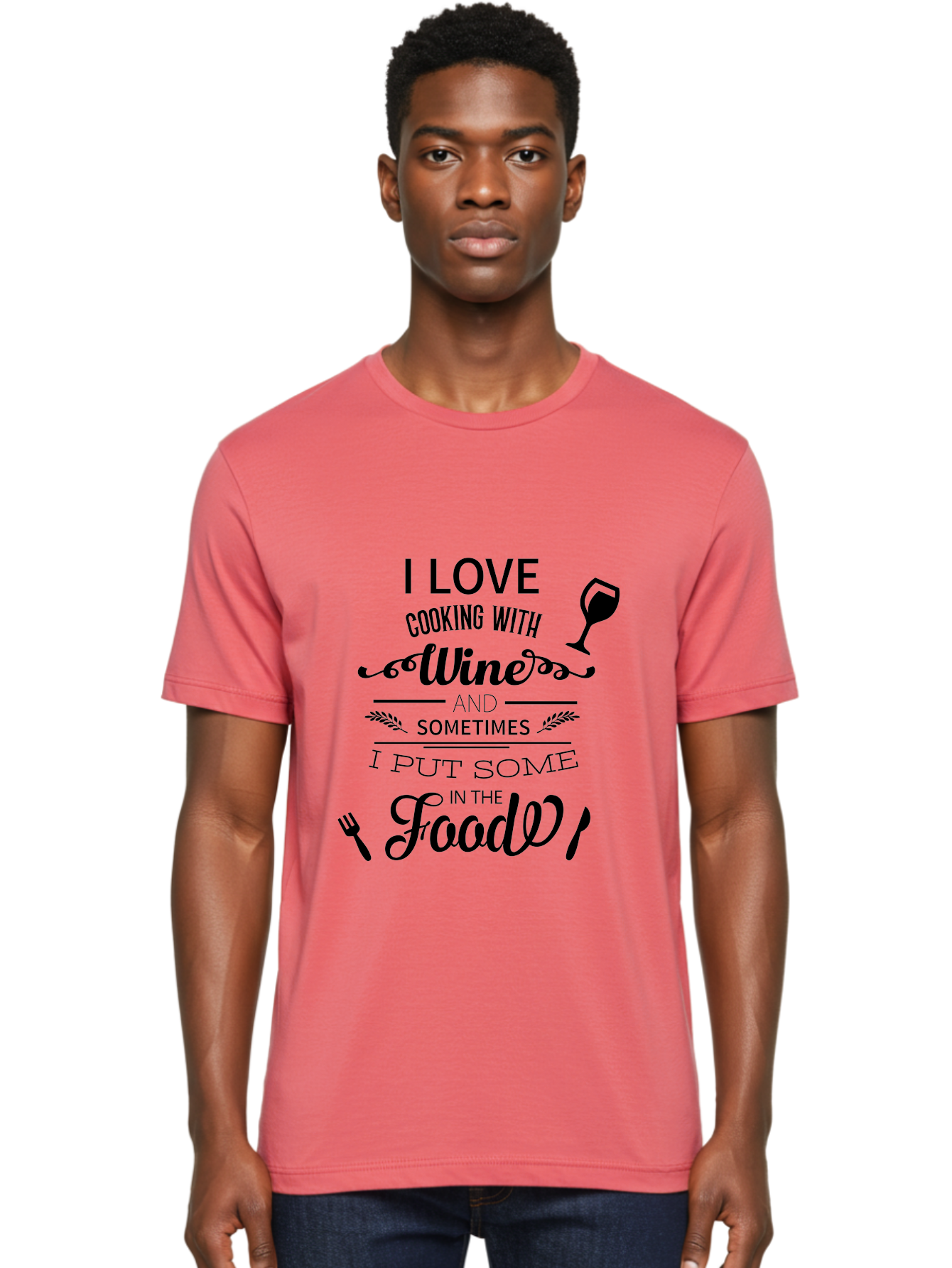 Cooking-With-Wine Men'S Graphic Tee, 100% Cotton, Comfortable Casual Summer Wear, Machine Washable, Cooking With Wine, Wine Quote, Funny Kitchen Humor, Wine Lover Gift, Culinary Arts, Kitchen Decor Inspiration, Chef'S Wit Aac608