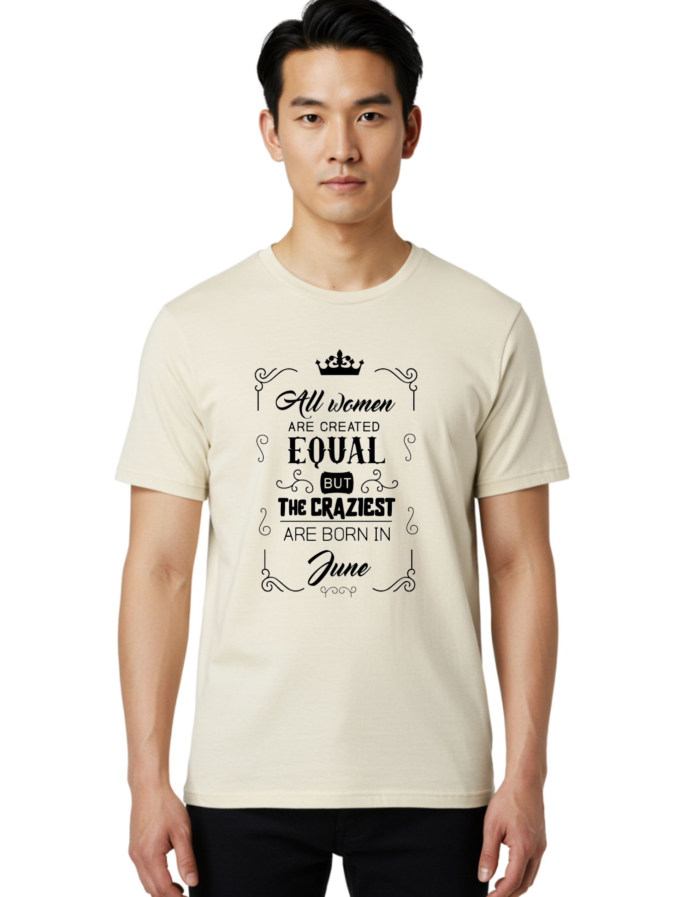 Craziest-Born-June Men'S Graphic Tee, 100% Cotton, Comfortable Casual Summer Wear, Machine Washable, Women Empowerment, Inspirational Quote, June Birthdays, Strong Women, Female Equality, Crazy Girls, Motivational Phrase, Birthday Message, Aac611