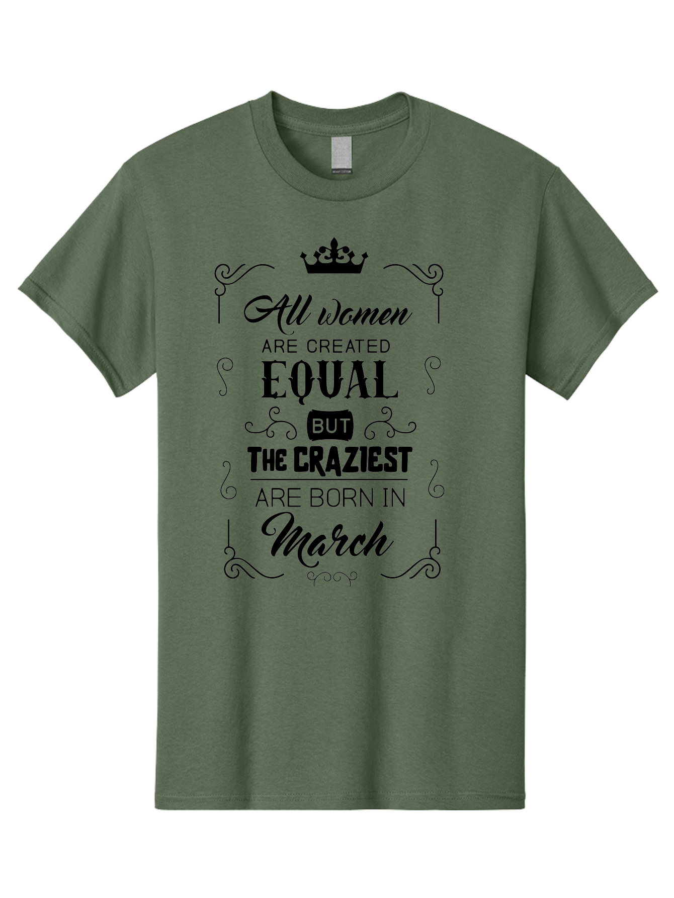 Craziest-Women-Born-In-March Men'S Graphic Tee, 100% Cotton, Comfortable Casual Summer Wear, Machine Washable, Women Empowerment, Inspirational Quotes, Funny Sayings, Birth Month Humor, Equality For Women, March Babies, Quirky Personality, Aac613