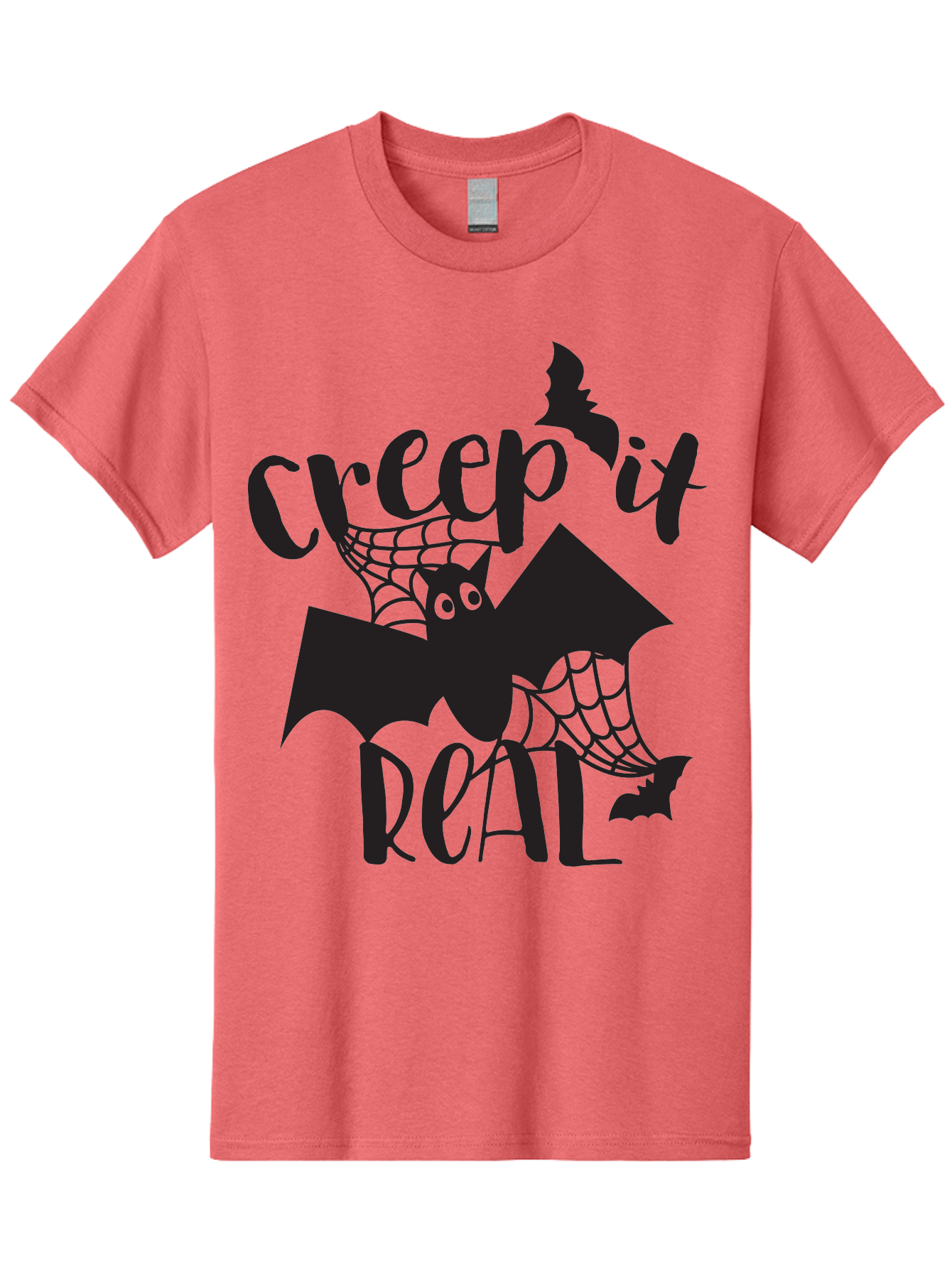 Creep-It-Real Men'S Graphic Tee, 100% Cotton, Comfortable Casual Summer Wear, Machine Washable, Halloween Graphics, Halloween Design, Creepy Bat, Spider Web, Halloween Theme, Spooky Atmosphere, Halloween Decoration, Creepy Eyes Aac614