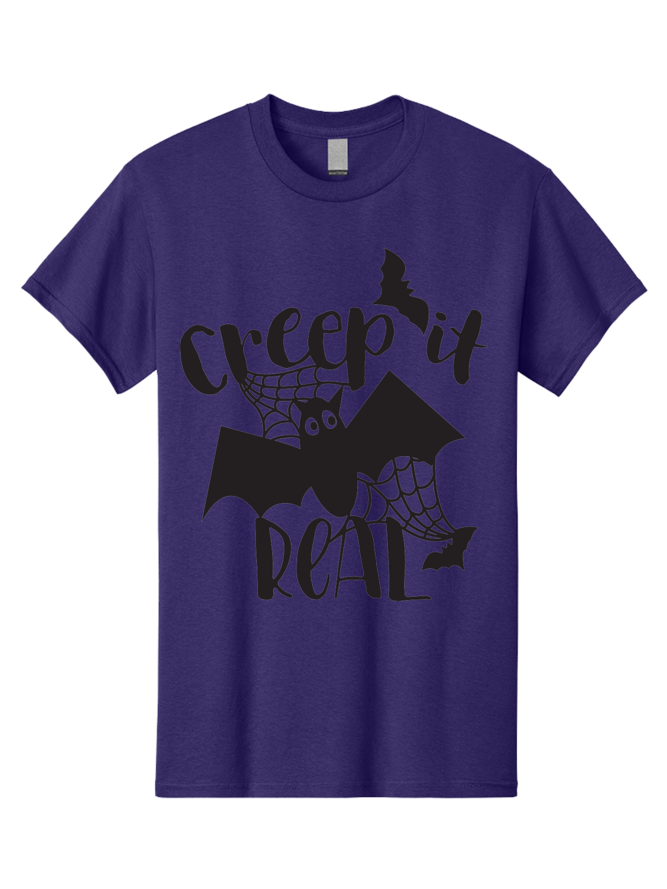 Creep-It-Real Men'S Graphic Tee, 100% Cotton, Comfortable Casual Summer Wear, Machine Washable, Halloween Graphics, Halloween Design, Creepy Bat, Spider Web, Halloween Theme, Spooky Atmosphere, Halloween Decoration, Creepy Eyes Aac614