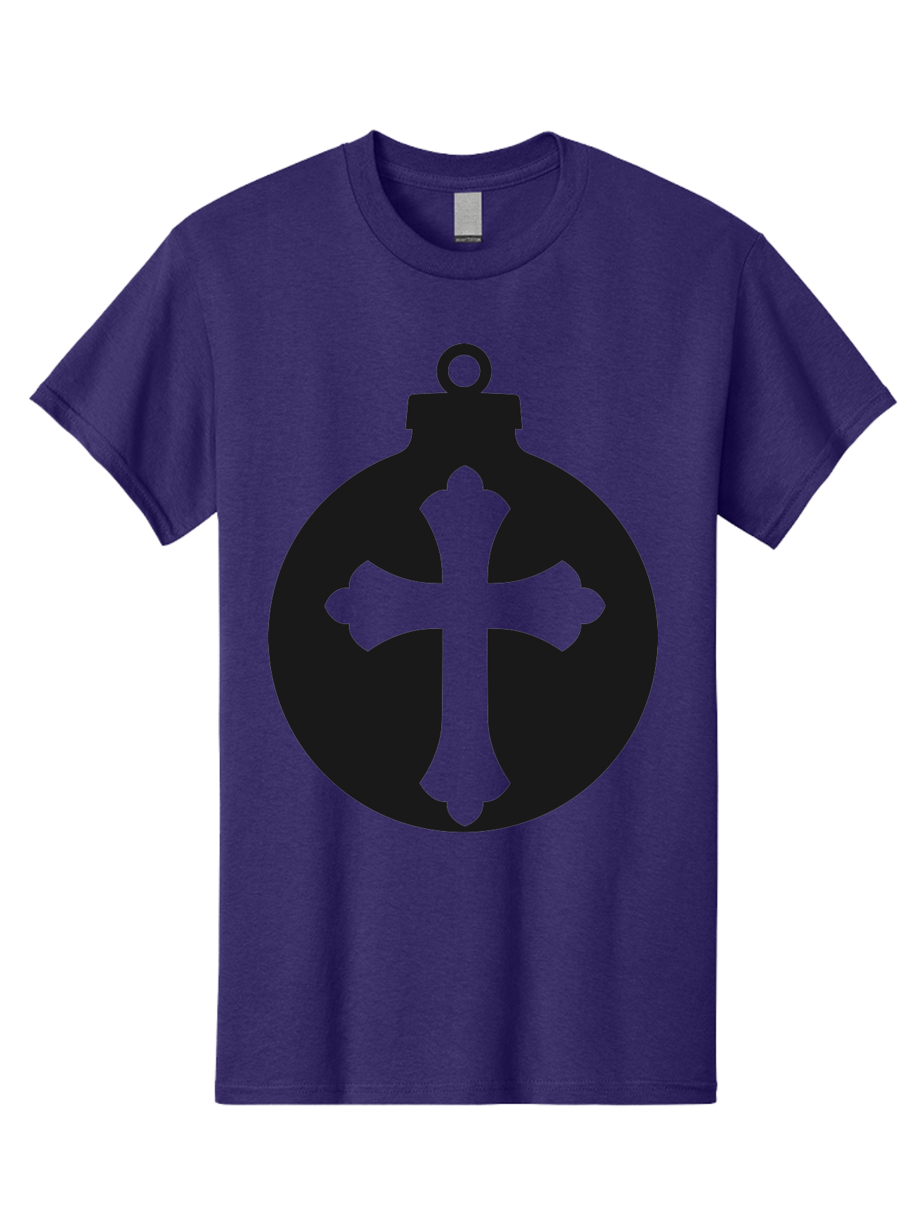 Cross-Ornament Men'S Graphic Tee, 100% Cotton, Comfortable Casual Summer Wear, Machine Washable, Christian Ornament, Cross Decoration, Holiday Symbol, Christmas Decoration, Faith Representation, Religious Icon, Symbolic Ornament Aac616