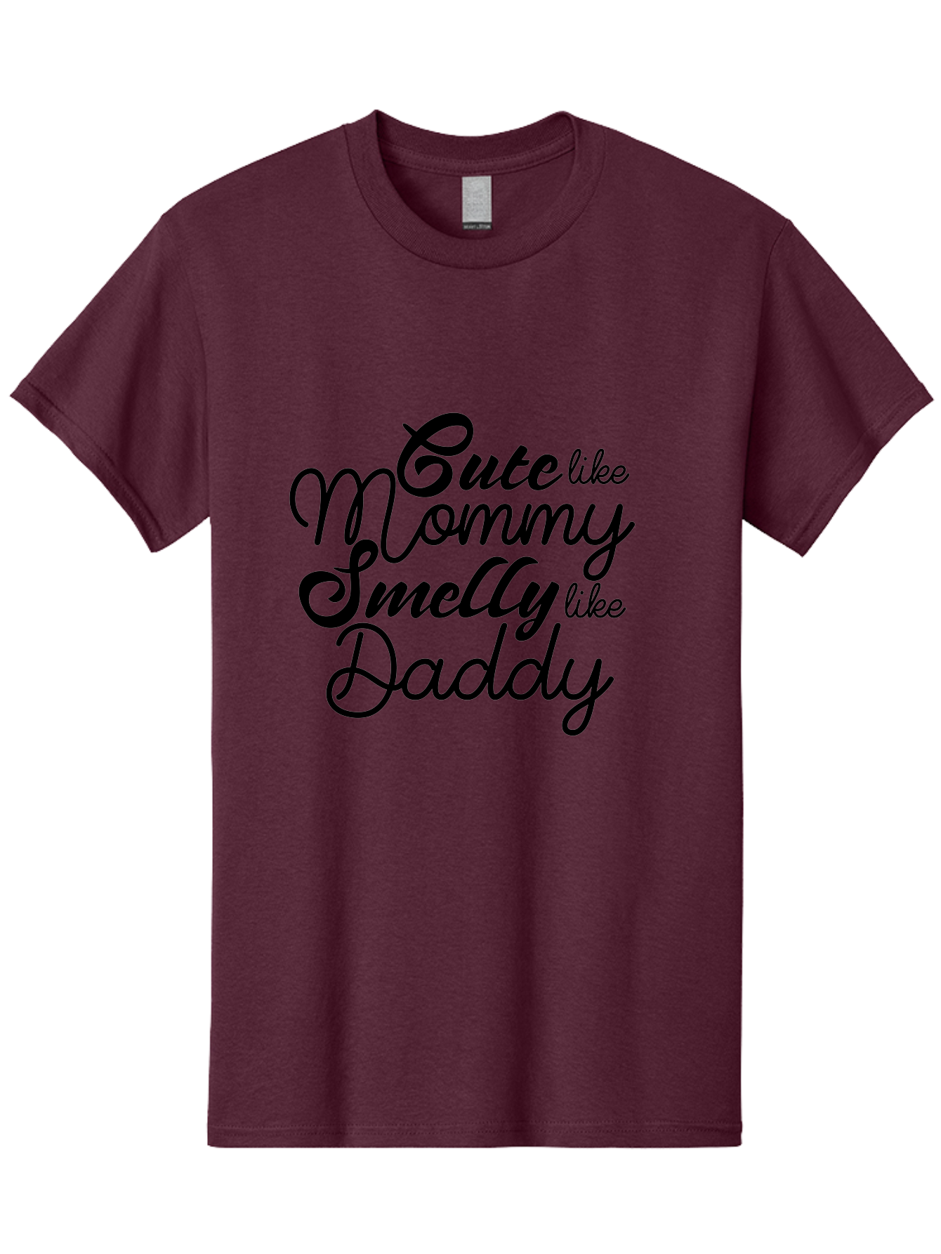 Cute-Like-Mommy-Smelly-Like-Daddy Men'S Graphic Tee, 100% Cotton, Comfortable Casual Summer Wear, Machine Washable, Funny Quotes, Baby Humor, Mommy Daddy Quote, Cute Baby Saying, Humorous Design, Playful Typography, Funny Baby Graphics, Aac619