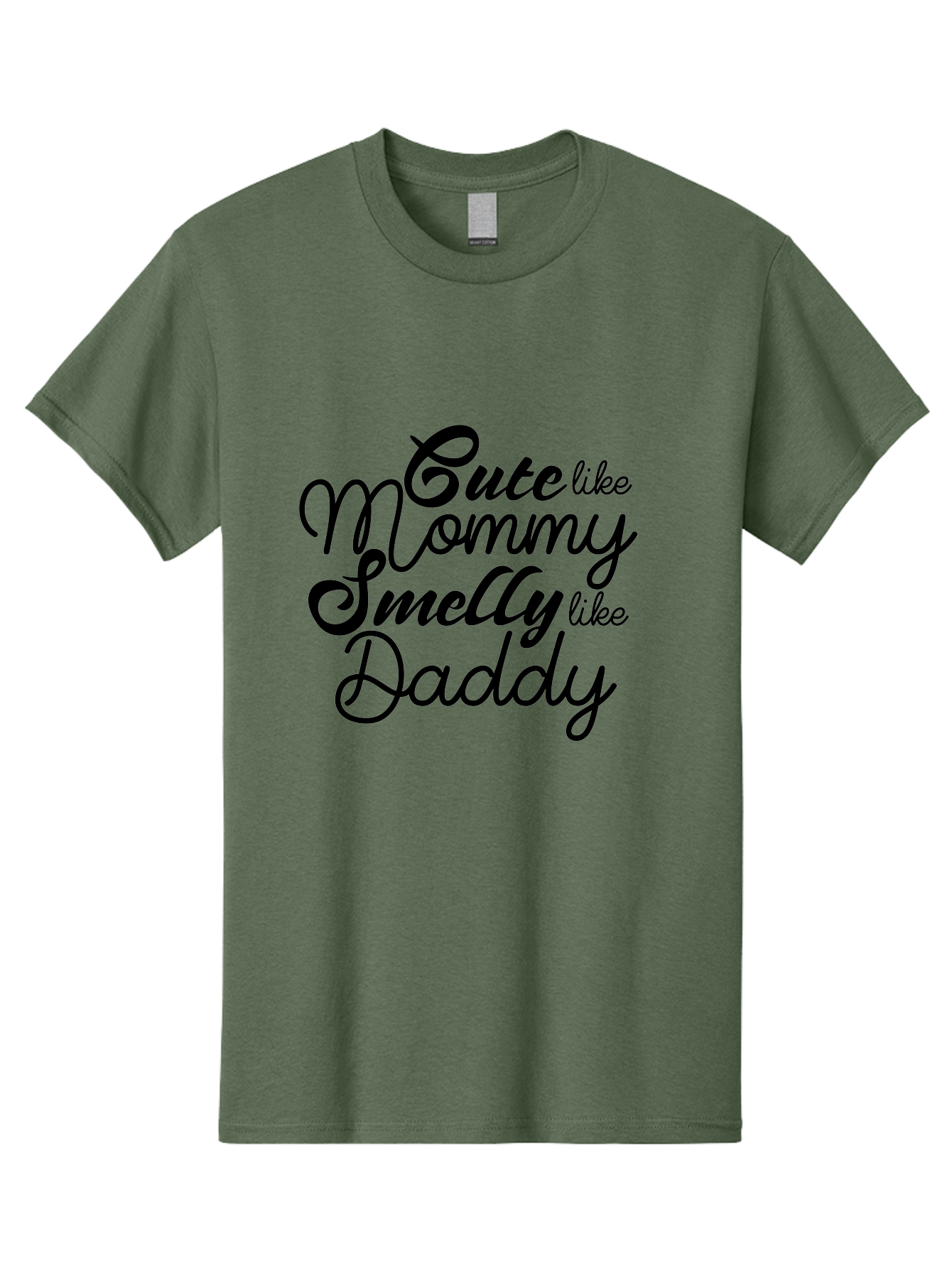 Cute-Like-Mommy-Smelly-Like-Daddy Men'S Graphic Tee, 100% Cotton, Comfortable Casual Summer Wear, Machine Washable, Funny Quotes, Baby Humor, Mommy Daddy Quote, Cute Baby Saying, Humorous Design, Playful Typography, Funny Baby Graphics, Aac619