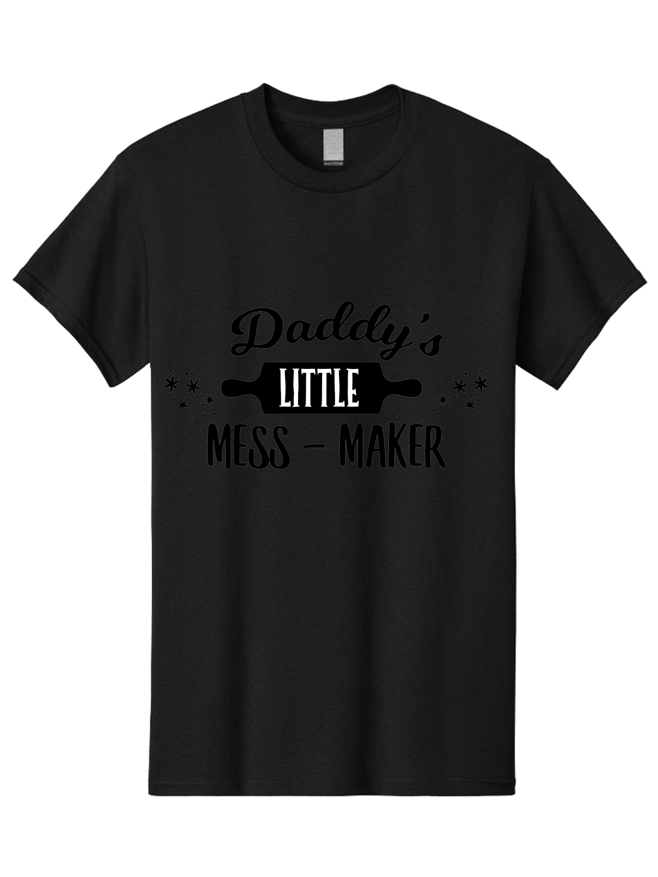 Daddy-S-Little-Mess-Maker Men'S Graphic Tee, 100% Cotton, Comfortable Casual Summer Wear, Machine Washable, Funny Kitchen Quote, Baking With Daddy, Cooking Together, Playful Family Moments, Messy Kitchen, Father Child Bonding, Culinary Fun Aac622