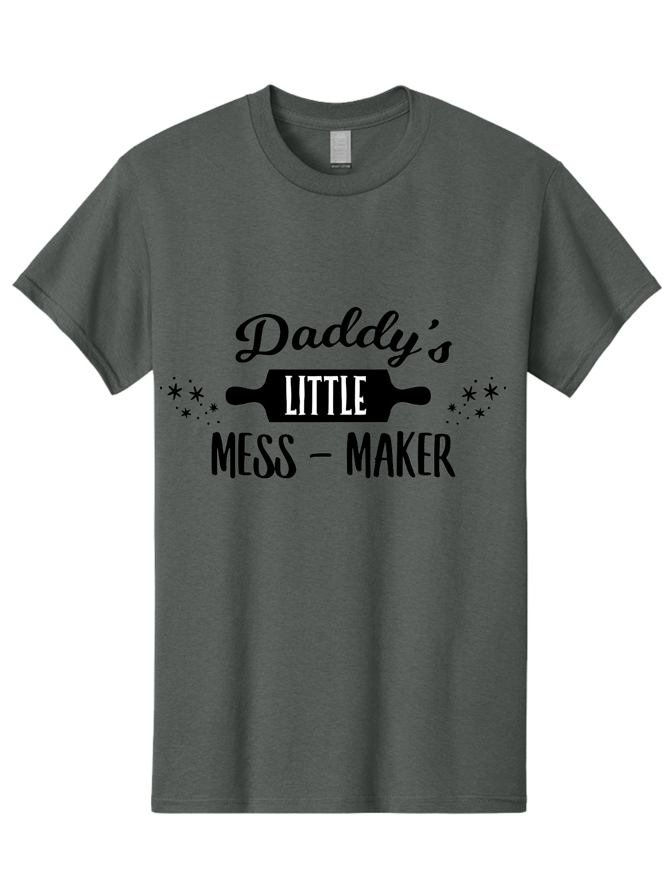 Daddy-S-Little-Mess-Maker Men'S Graphic Tee, 100% Cotton, Comfortable Casual Summer Wear, Machine Washable, Funny Kitchen Quote, Baking With Daddy, Cooking Together, Playful Family Moments, Messy Kitchen, Father Child Bonding, Culinary Fun Aac622