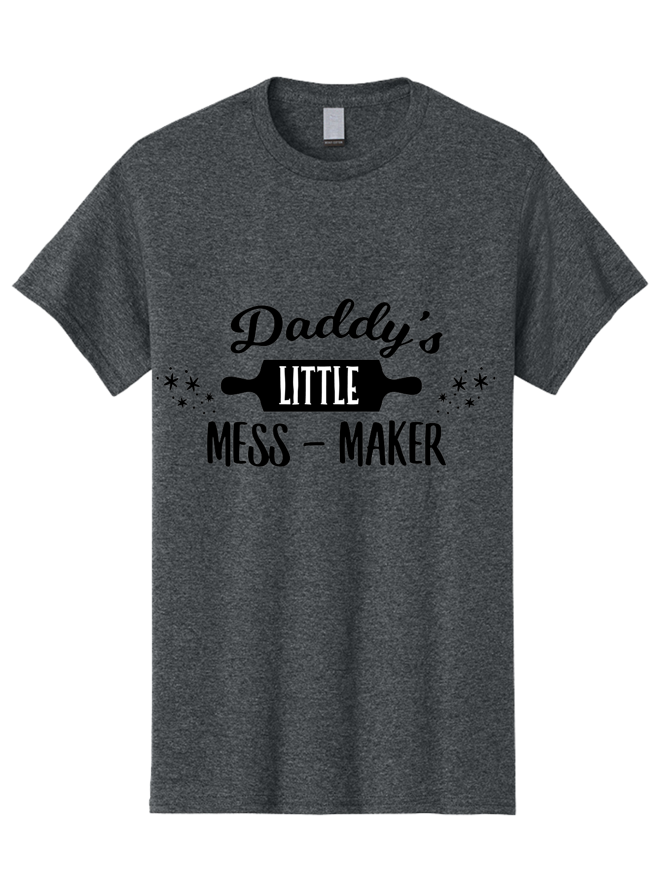 Daddy-S-Little-Mess-Maker Men'S Graphic Tee, 100% Cotton, Comfortable Casual Summer Wear, Machine Washable, Funny Kitchen Quote, Baking With Daddy, Cooking Together, Playful Family Moments, Messy Kitchen, Father Child Bonding, Culinary Fun Aac622