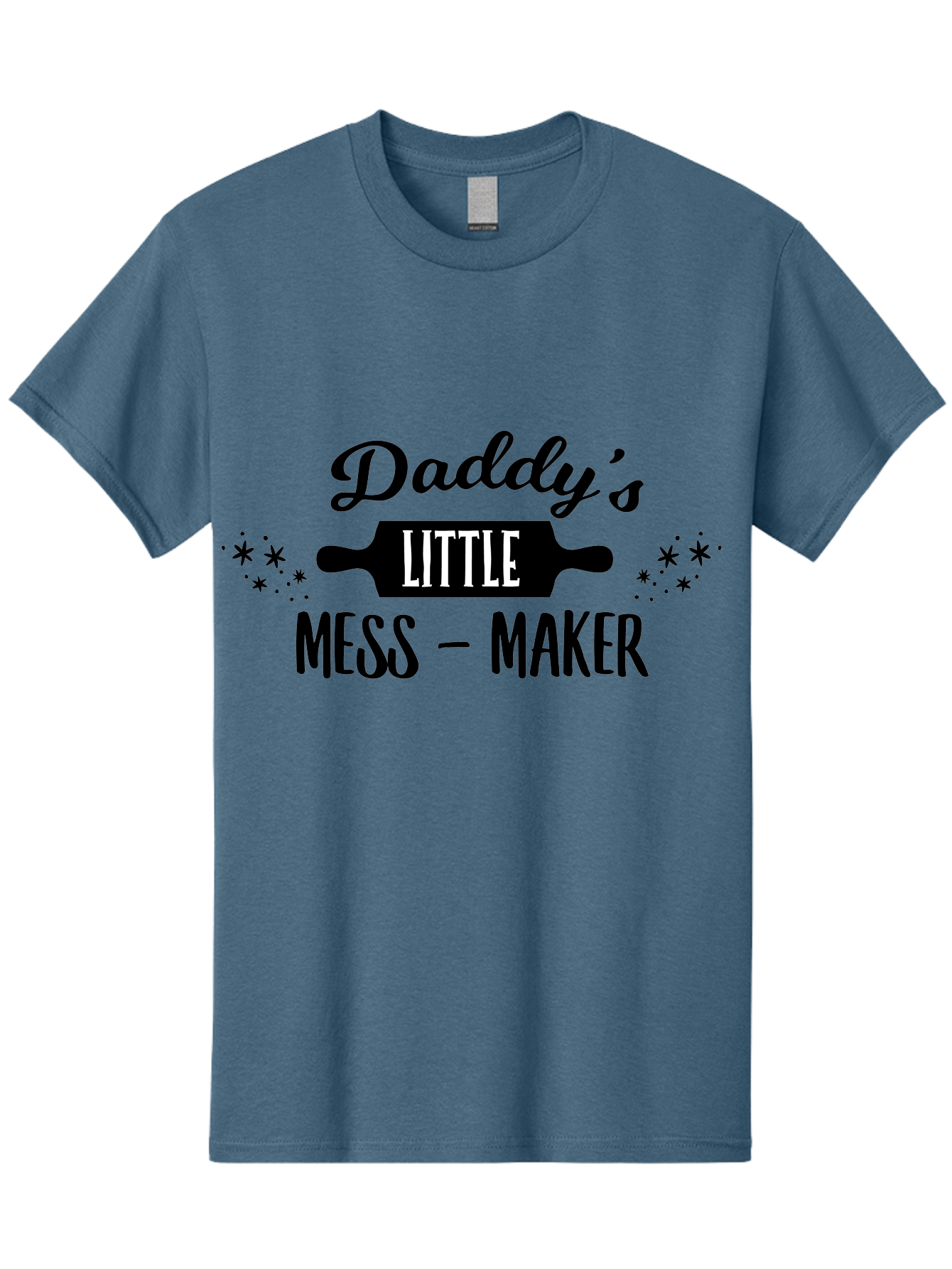 Daddy-S-Little-Mess-Maker Men'S Graphic Tee, 100% Cotton, Comfortable Casual Summer Wear, Machine Washable, Funny Kitchen Quote, Baking With Daddy, Cooking Together, Playful Family Moments, Messy Kitchen, Father Child Bonding, Culinary Fun Aac622