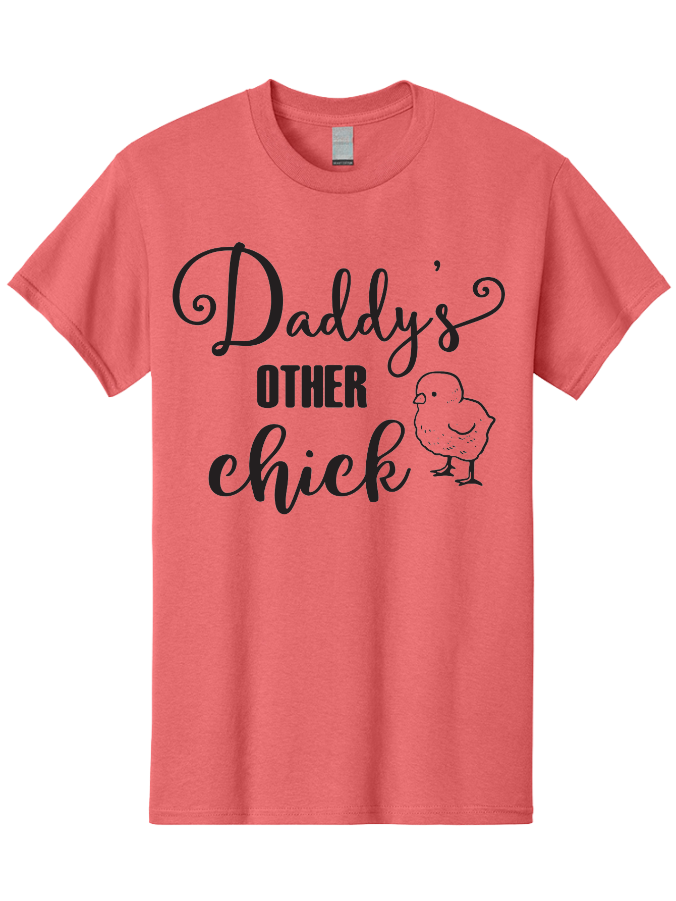 Daddy-S-Other-Chick Men'S Graphic Tee, 100% Cotton, Comfortable Casual Summer Wear, Machine Washable, Funny Quote, Cute Chick, Playful Text, Daddy'S Girl, Humorous Saying, Sweet Chick Illustration, Father'S Day Gift Aac623
