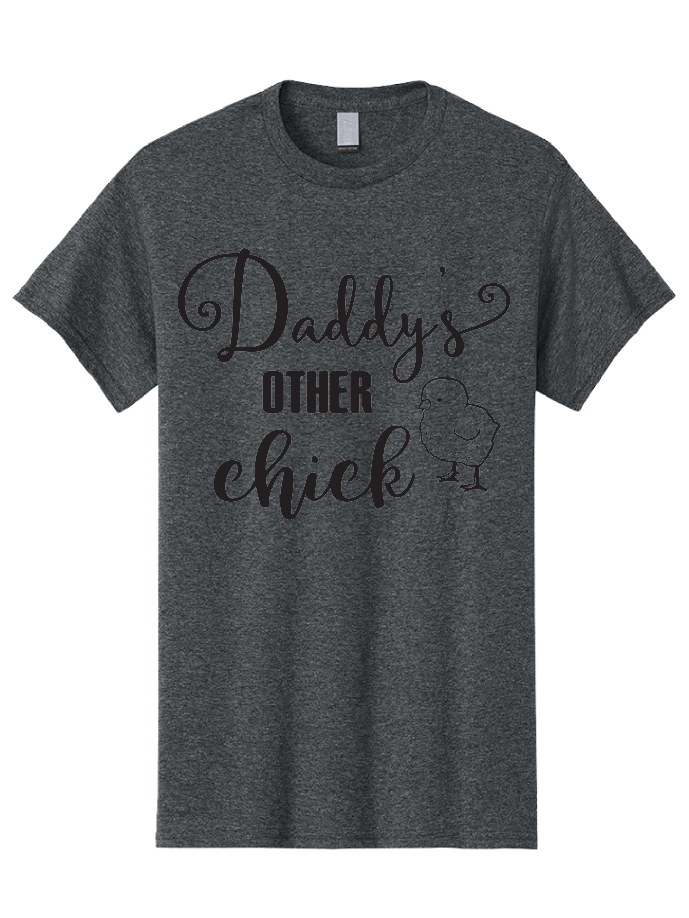 Daddy-S-Other-Chick Men'S Graphic Tee, 100% Cotton, Comfortable Casual Summer Wear, Machine Washable, Funny Quote, Cute Chick, Playful Text, Daddy'S Girl, Humorous Saying, Sweet Chick Illustration, Father'S Day Gift Aac623