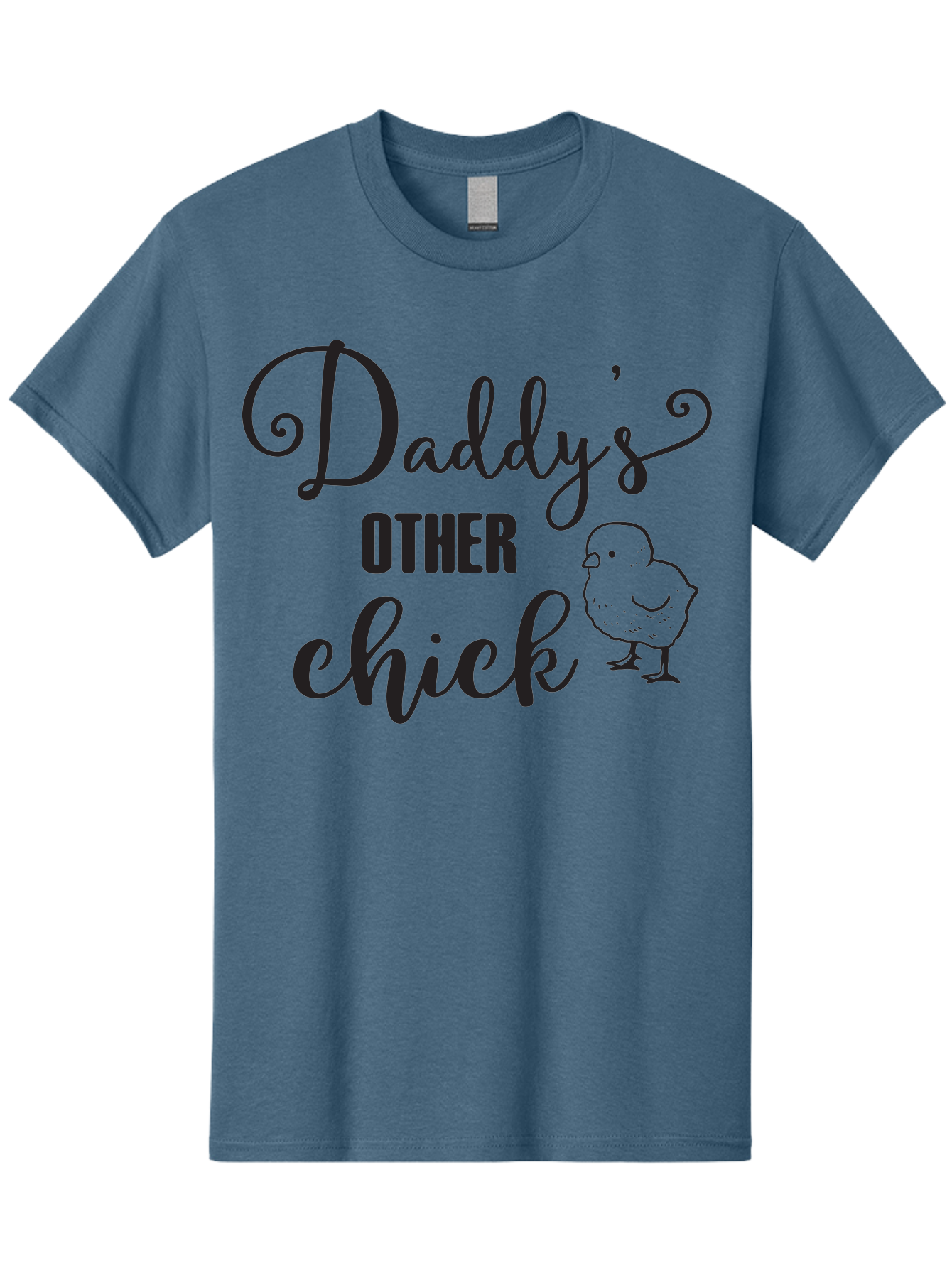 Daddy-S-Other-Chick Men'S Graphic Tee, 100% Cotton, Comfortable Casual Summer Wear, Machine Washable, Funny Quote, Cute Chick, Playful Text, Daddy'S Girl, Humorous Saying, Sweet Chick Illustration, Father'S Day Gift Aac623