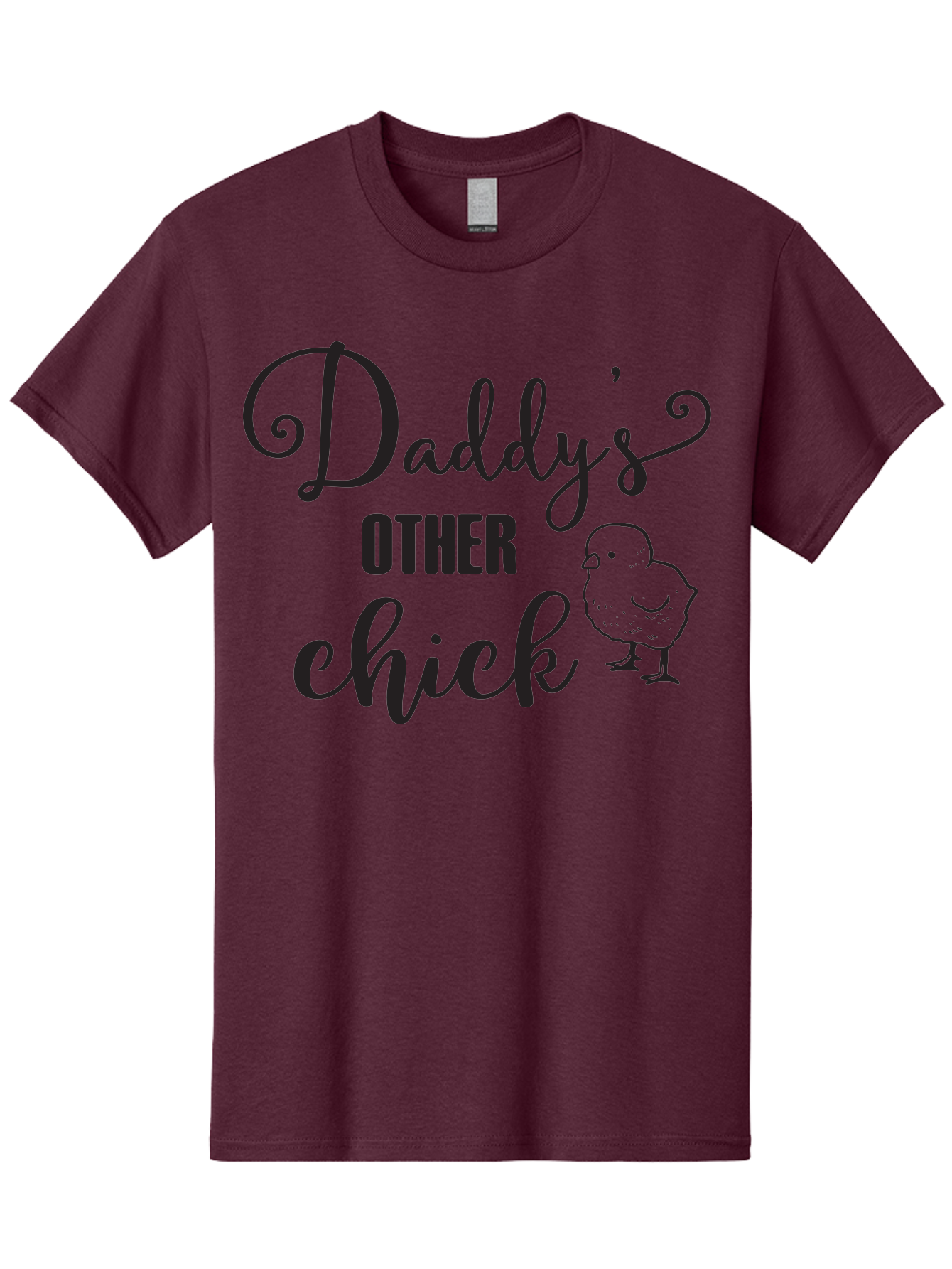 Daddy-S-Other-Chick Men'S Graphic Tee, 100% Cotton, Comfortable Casual Summer Wear, Machine Washable, Funny Quote, Cute Chick, Playful Text, Daddy'S Girl, Humorous Saying, Sweet Chick Illustration, Father'S Day Gift Aac623