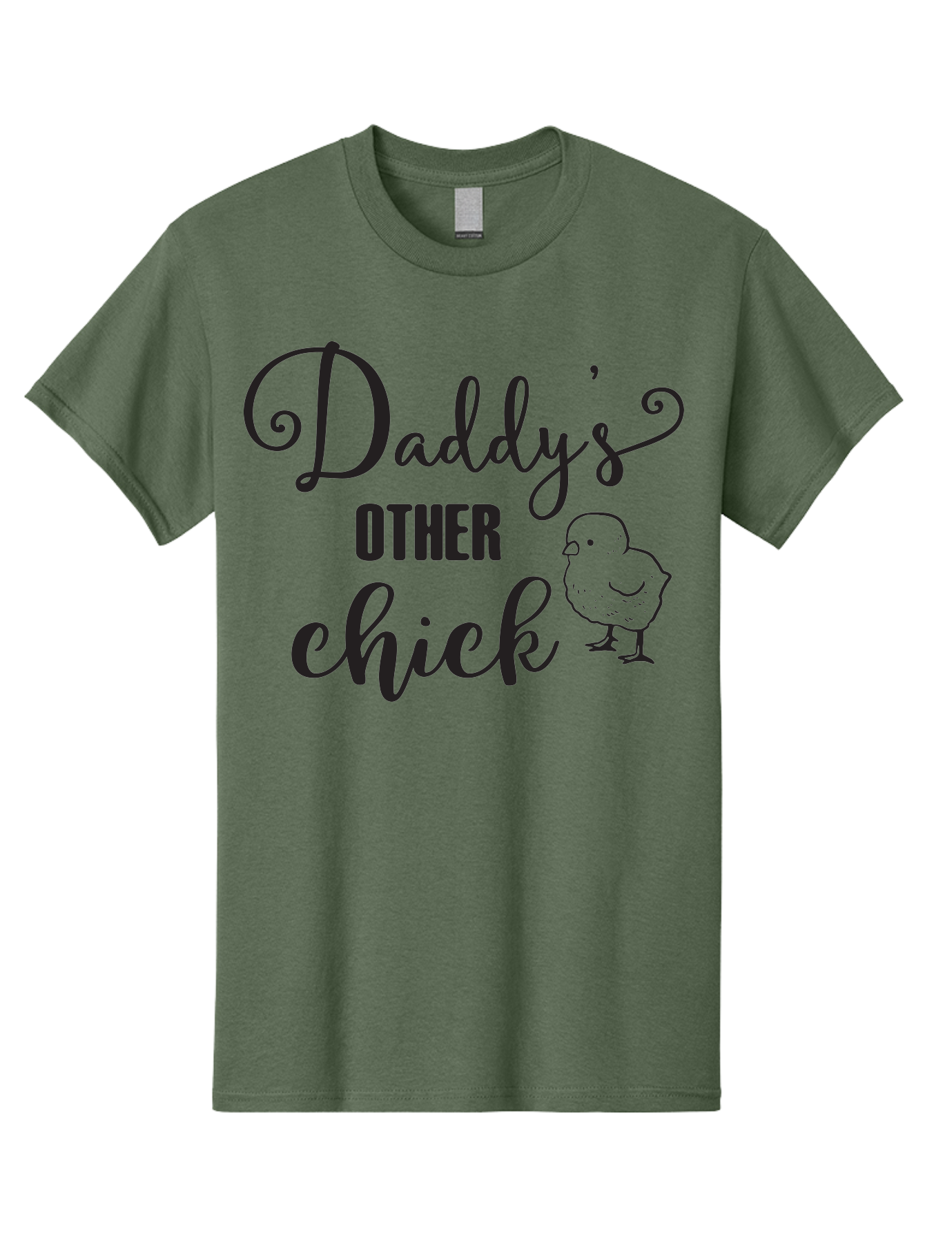 Daddy-S-Other-Chick Men'S Graphic Tee, 100% Cotton, Comfortable Casual Summer Wear, Machine Washable, Funny Quote, Cute Chick, Playful Text, Daddy'S Girl, Humorous Saying, Sweet Chick Illustration, Father'S Day Gift Aac623
