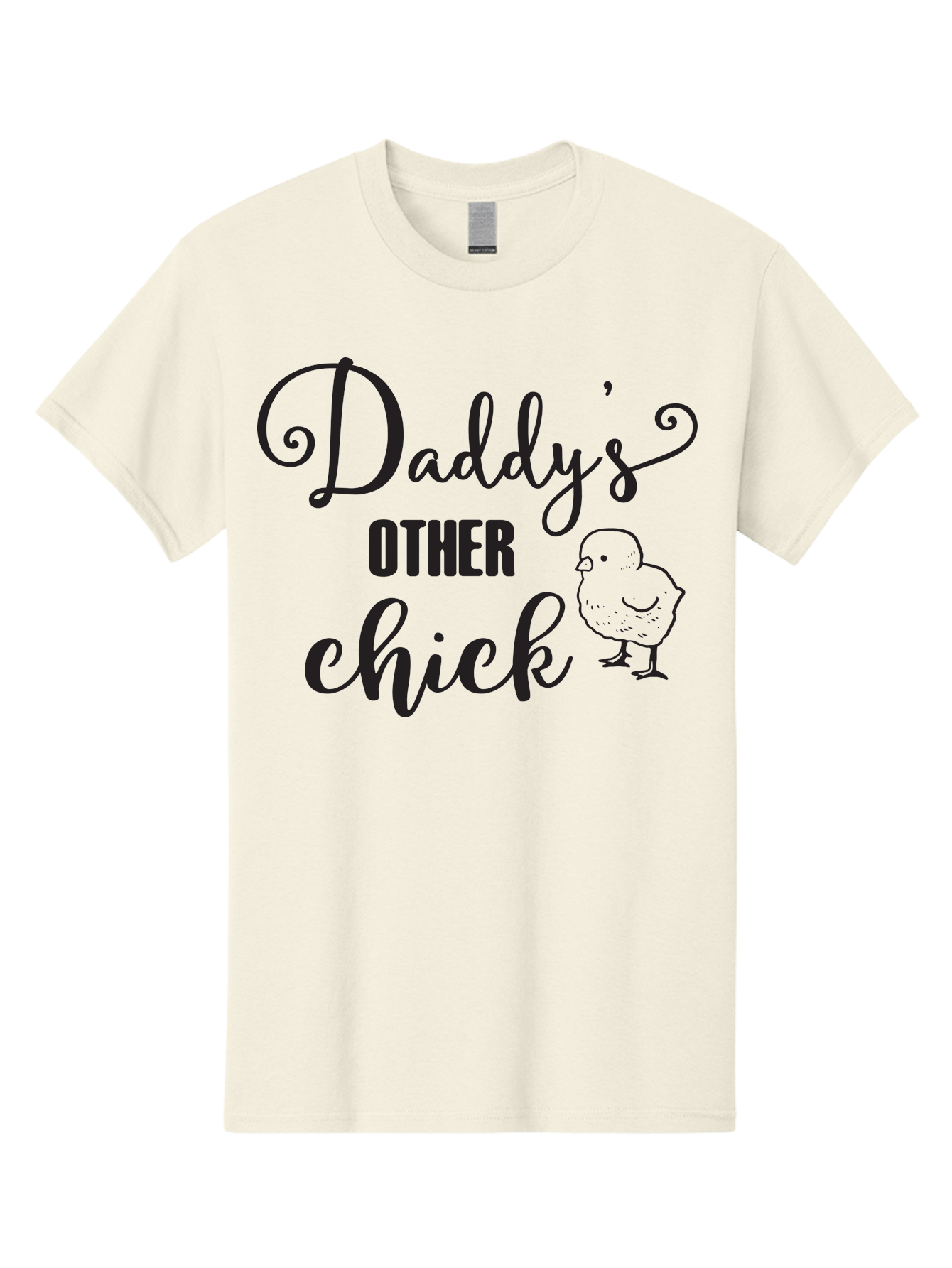 Daddy-S-Other-Chick Men'S Graphic Tee, 100% Cotton, Comfortable Casual Summer Wear, Machine Washable, Funny Quote, Cute Chick, Playful Text, Daddy'S Girl, Humorous Saying, Sweet Chick Illustration, Father'S Day Gift Aac623