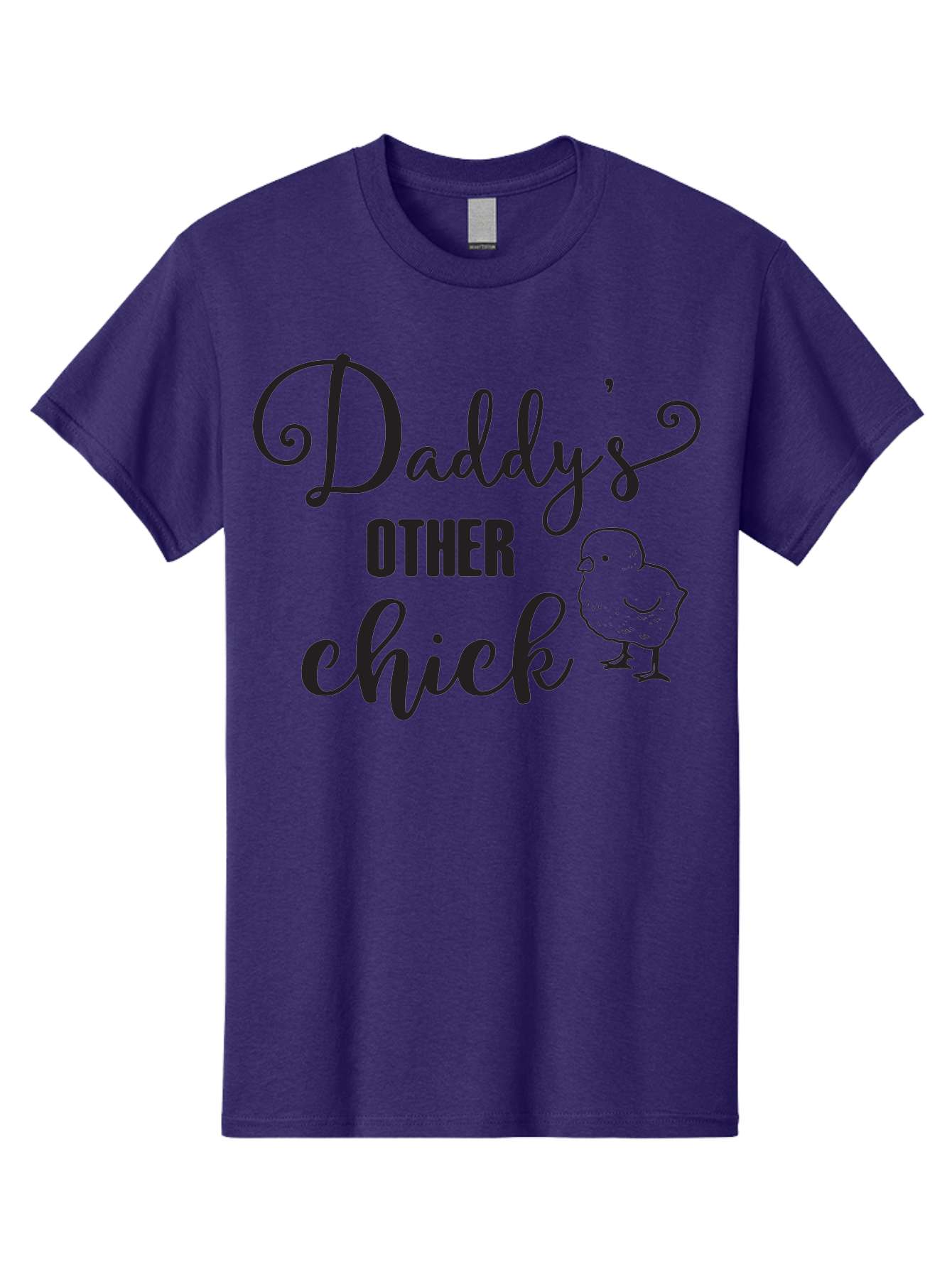 Daddy-S-Other-Chick Men'S Graphic Tee, 100% Cotton, Comfortable Casual Summer Wear, Machine Washable, Funny Quote, Cute Chick, Playful Text, Daddy'S Girl, Humorous Saying, Sweet Chick Illustration, Father'S Day Gift Aac623