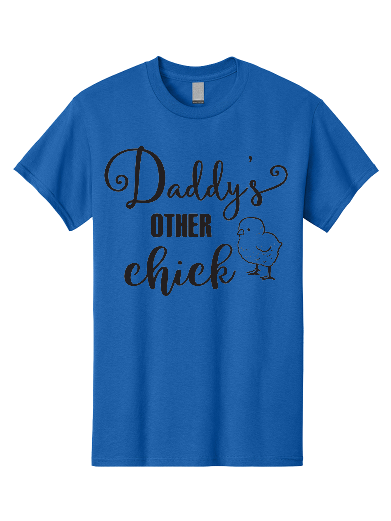 Daddy-S-Other-Chick Men'S Graphic Tee, 100% Cotton, Comfortable Casual Summer Wear, Machine Washable, Funny Quote, Cute Chick, Playful Text, Daddy'S Girl, Humorous Saying, Sweet Chick Illustration, Father'S Day Gift Aac623