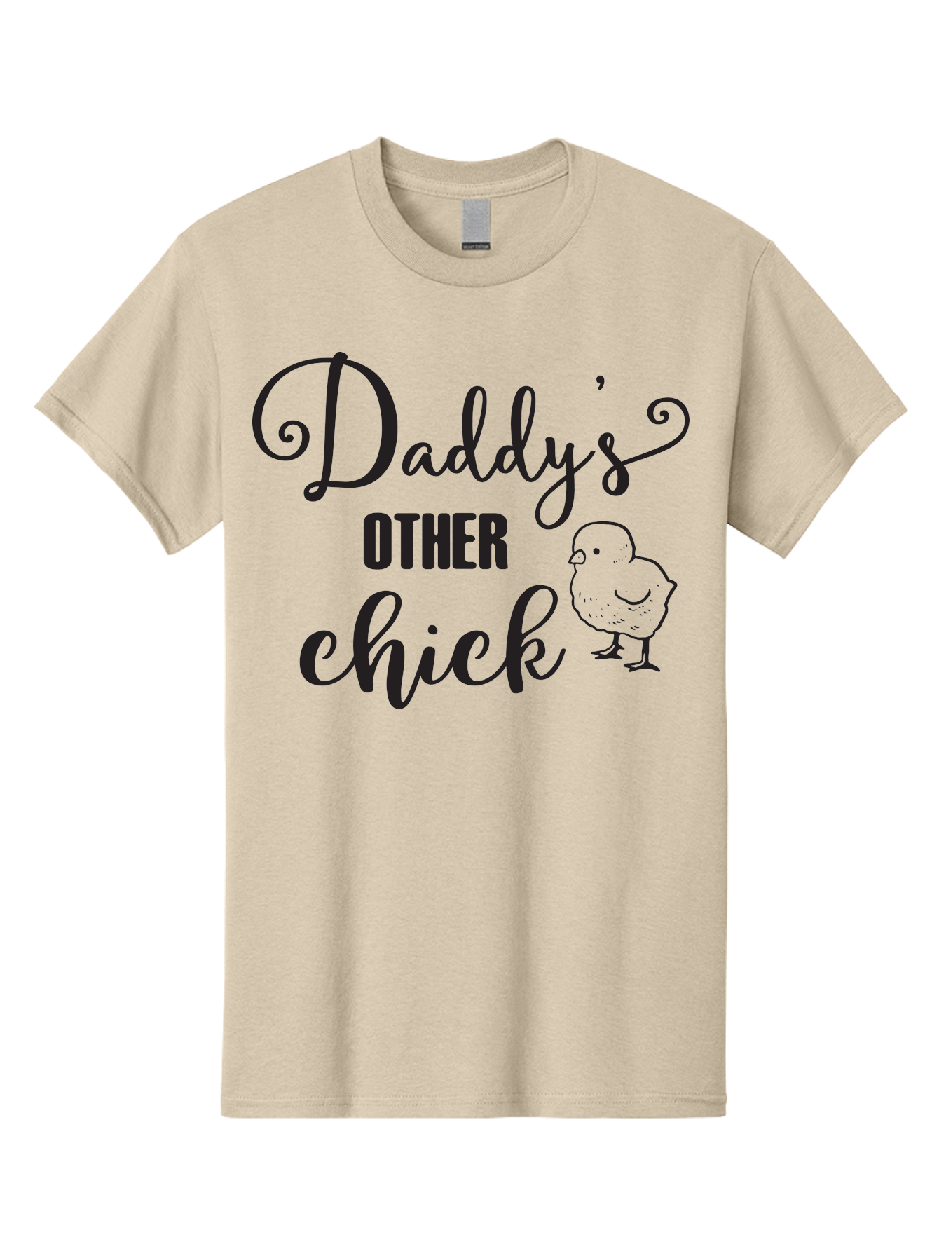 Daddy-S-Other-Chick Men'S Graphic Tee, 100% Cotton, Comfortable Casual Summer Wear, Machine Washable, Funny Quote, Cute Chick, Playful Text, Daddy'S Girl, Humorous Saying, Sweet Chick Illustration, Father'S Day Gift Aac623