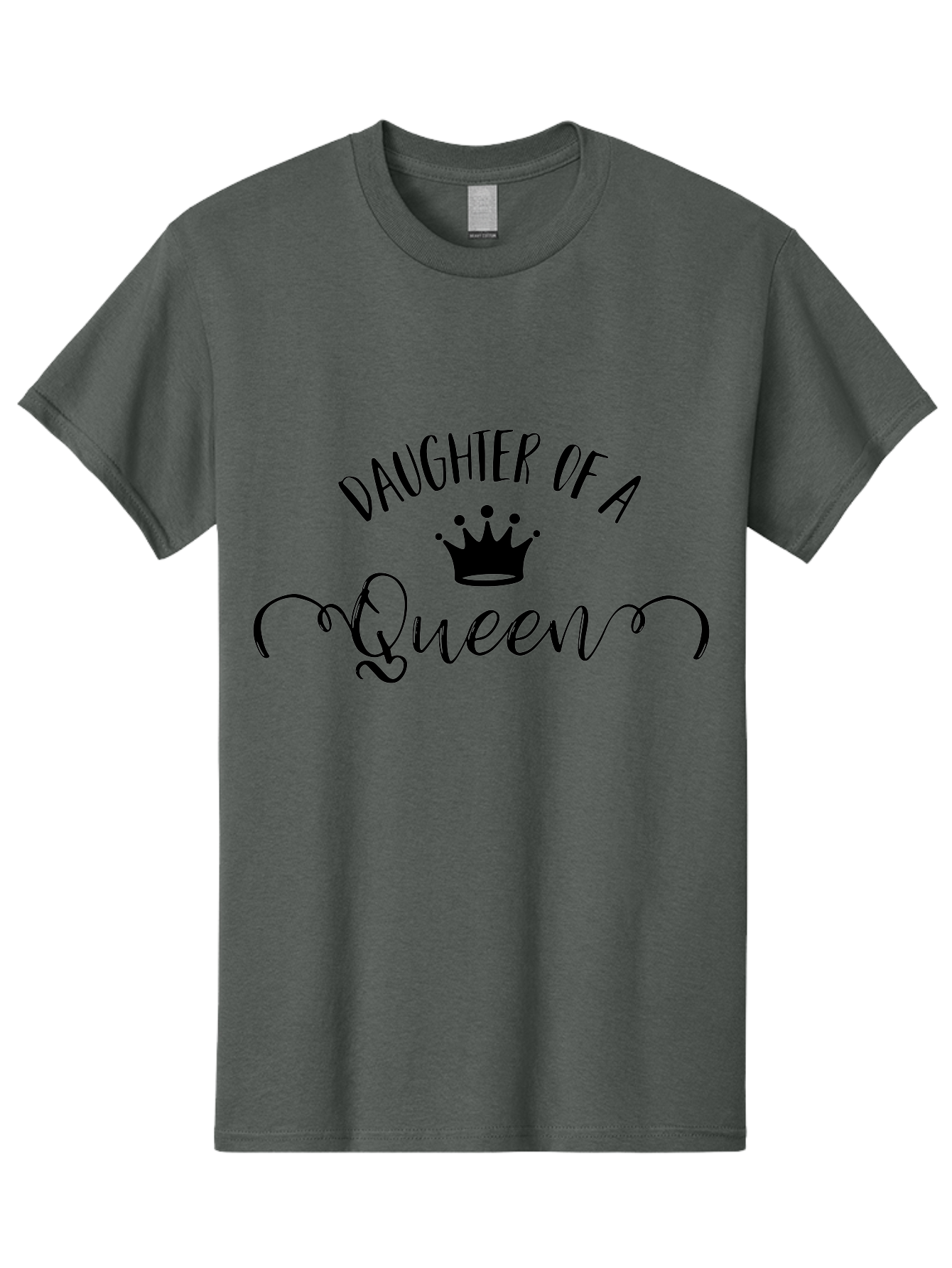 Daughter-Of-A-Queen Men'S Graphic Tee, 100% Cotton, Comfortable Casual Summer Wear, Machine Washable, Daughter Of A Queen, Crown Icon, Elegant Typography, Royal Theme, Cursive Font, Feminine Design, Monarch Inspiration, Regal Style Aac626