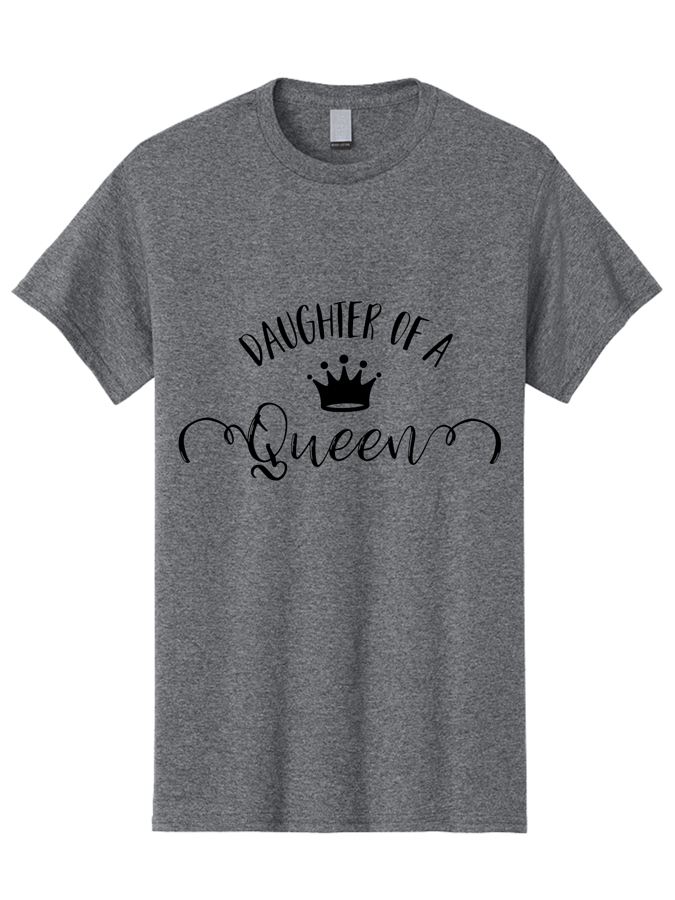 Daughter-Of-A-Queen Men'S Graphic Tee, 100% Cotton, Comfortable Casual Summer Wear, Machine Washable, Daughter Of A Queen, Crown Icon, Elegant Typography, Royal Theme, Cursive Font, Feminine Design, Monarch Inspiration, Regal Style Aac626