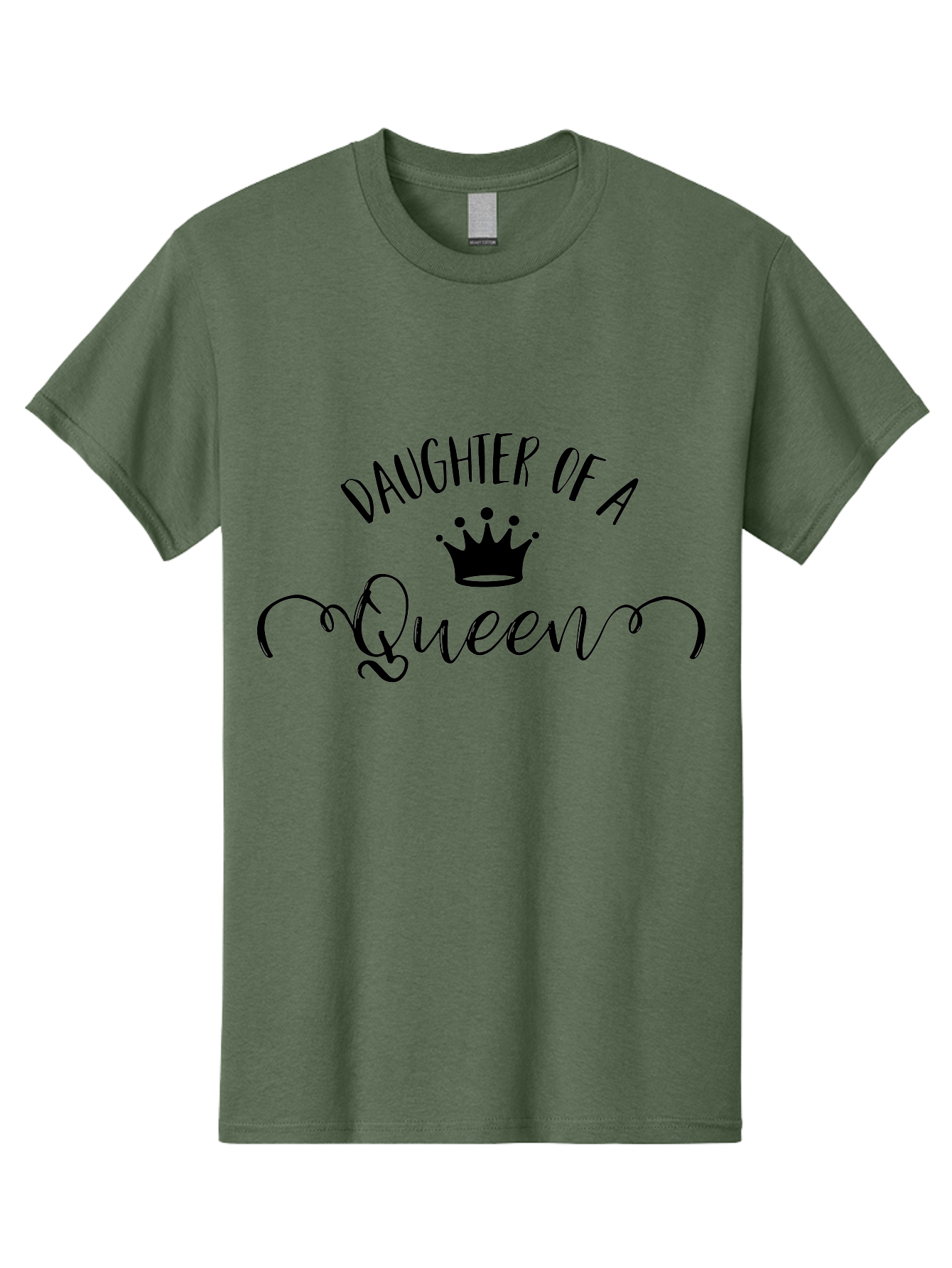 Daughter-Of-A-Queen Men'S Graphic Tee, 100% Cotton, Comfortable Casual Summer Wear, Machine Washable, Daughter Of A Queen, Crown Icon, Elegant Typography, Royal Theme, Cursive Font, Feminine Design, Monarch Inspiration, Regal Style Aac626