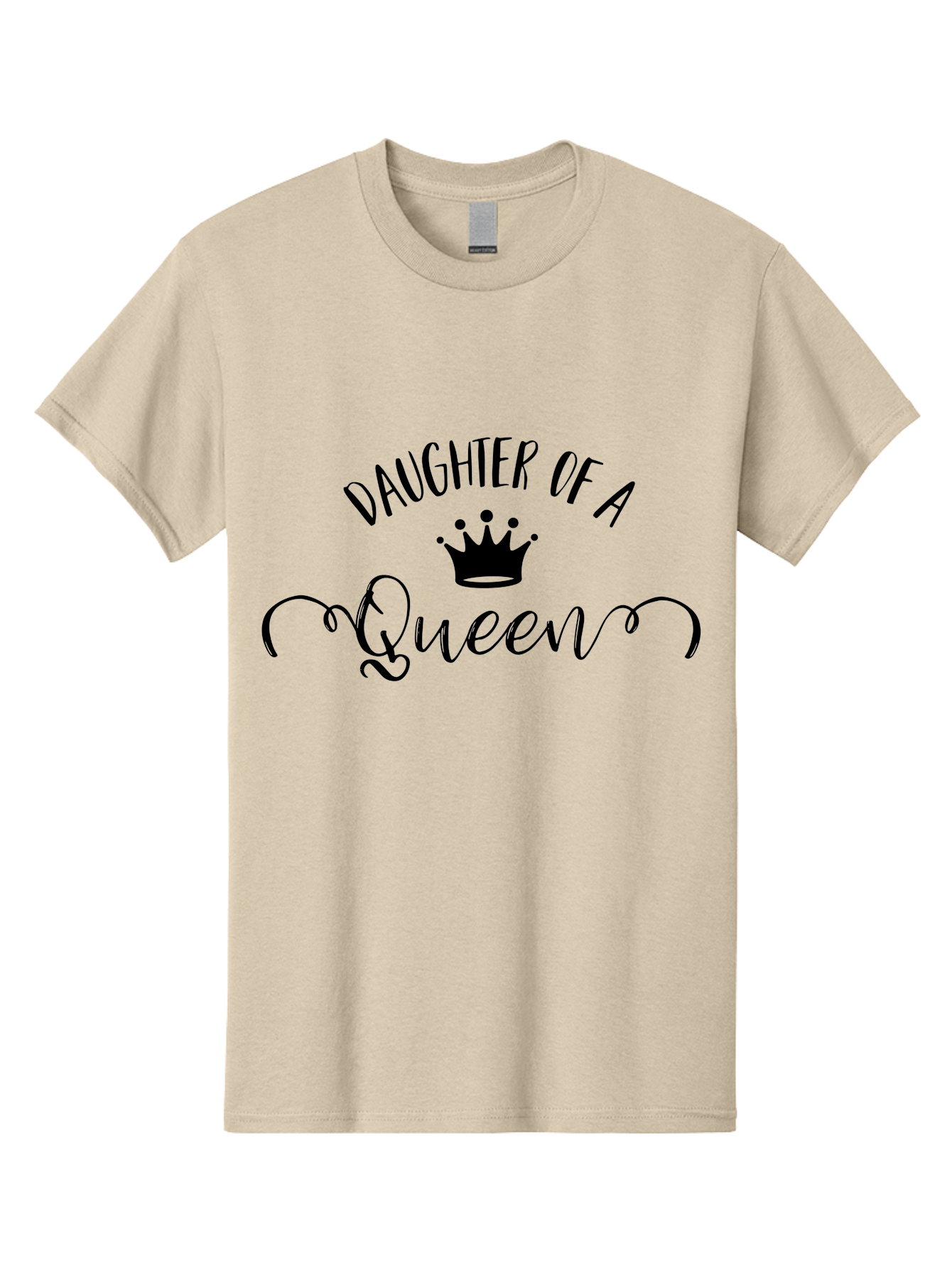 Daughter-Of-A-Queen Men'S Graphic Tee, 100% Cotton, Comfortable Casual Summer Wear, Machine Washable, Daughter Of A Queen, Crown Icon, Elegant Typography, Royal Theme, Cursive Font, Feminine Design, Monarch Inspiration, Regal Style Aac626