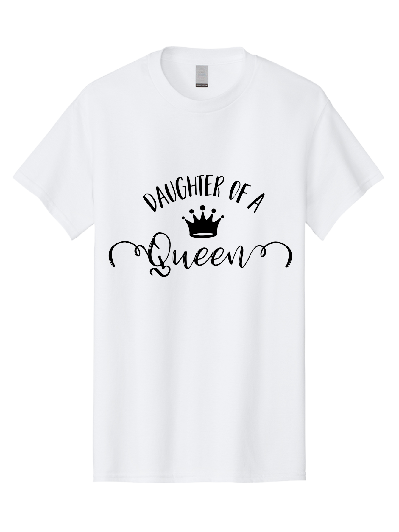 Daughter-Of-A-Queen Men'S Graphic Tee, 100% Cotton, Comfortable Casual Summer Wear, Machine Washable, Daughter Of A Queen, Crown Icon, Elegant Typography, Royal Theme, Cursive Font, Feminine Design, Monarch Inspiration, Regal Style Aac626