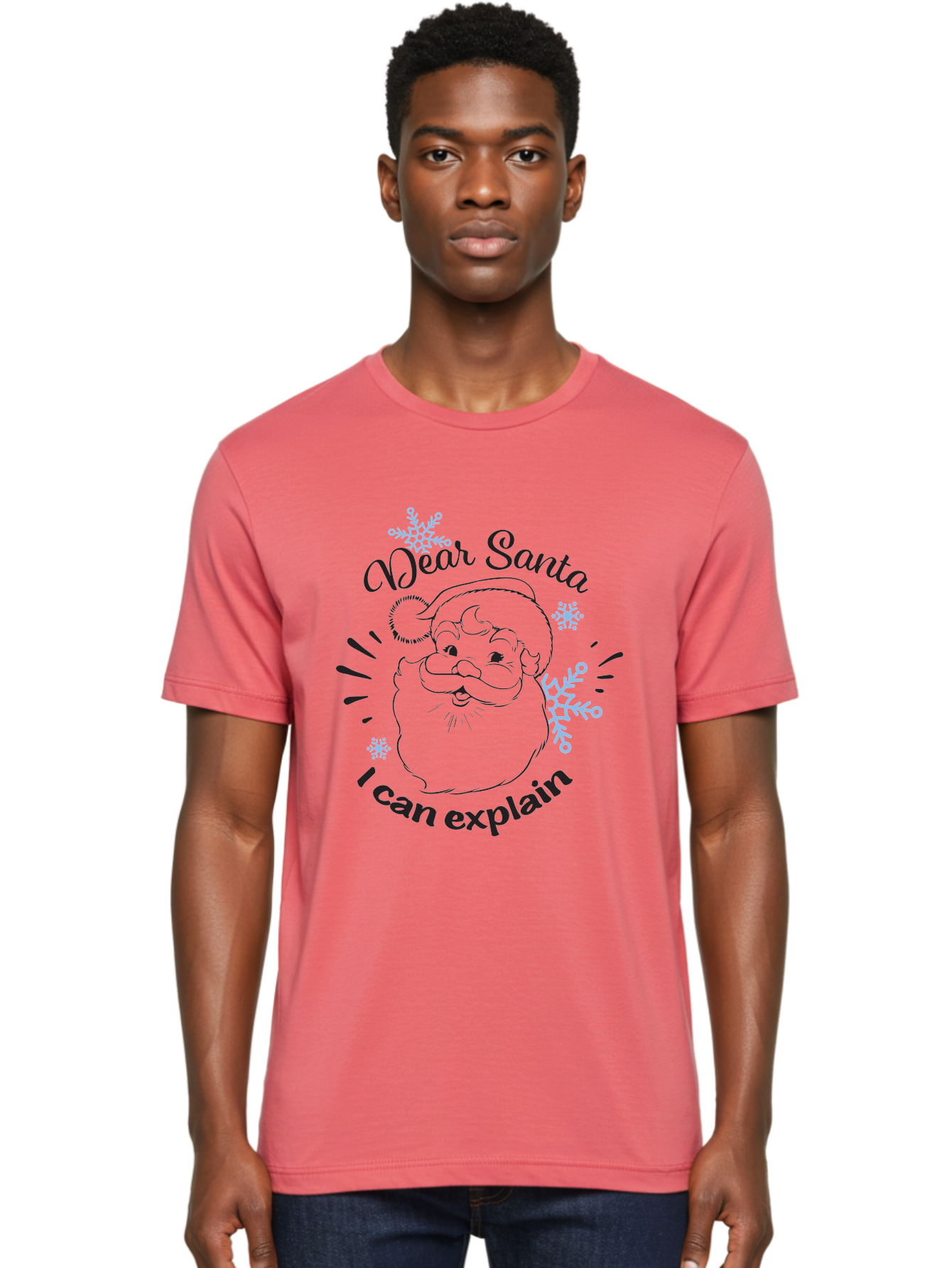 Dear-Santa-I-Can-Explain-1 Men'S Graphic Tee, 100% Cotton, Comfortable Casual Summer Wear, Machine Washable, Santa Claus Illustration, Christmas Humor, Festive Design, Holiday Joke, Naughty List, Xmas Gift, Funny Quote, Jolly Old Elf Aac629